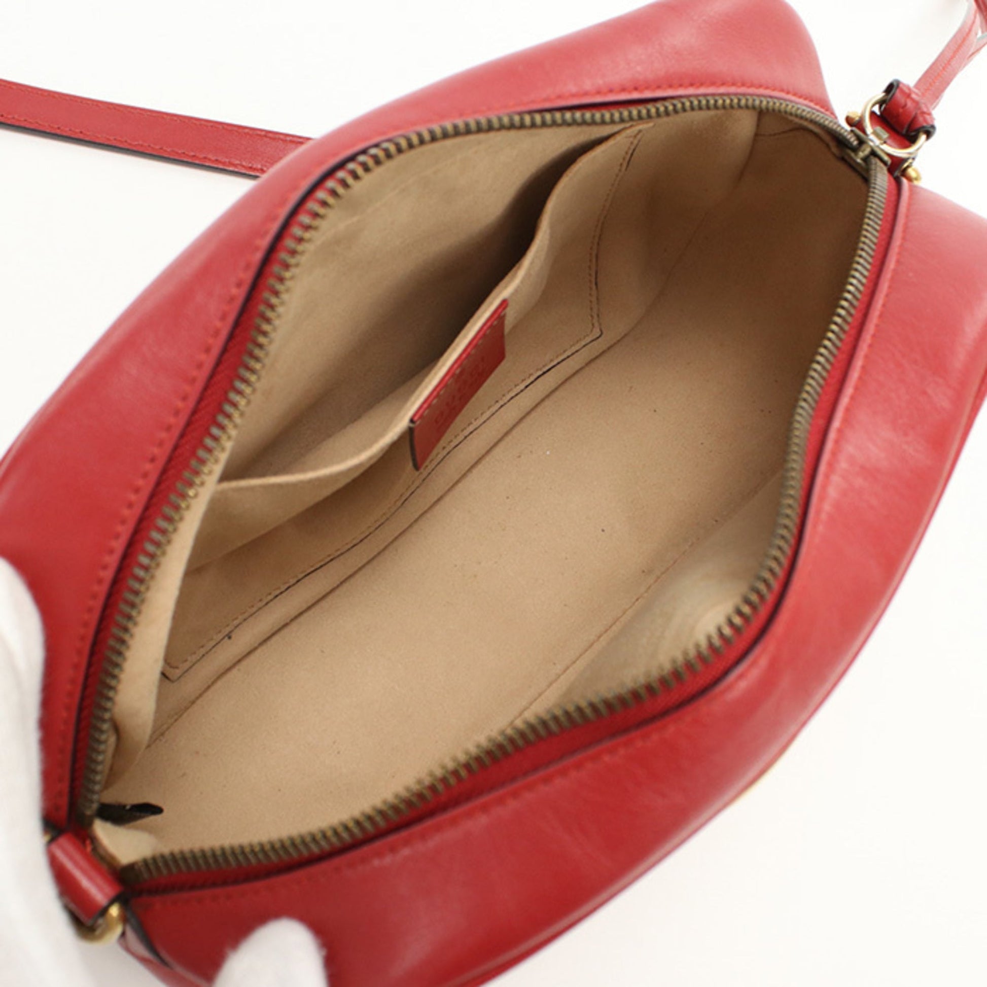 Gucci Red Color Leather Shoulder Bag