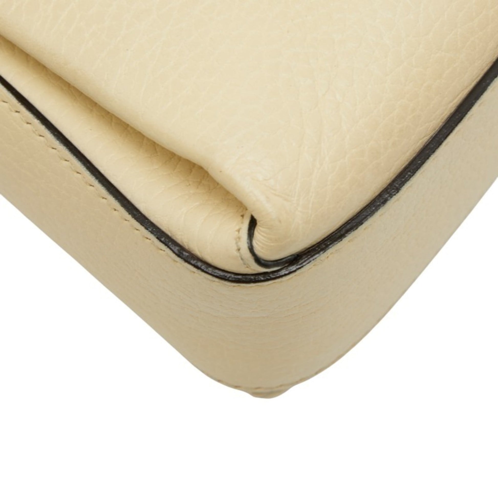 Gucci Beige Ivory Leather Shoulder Bag