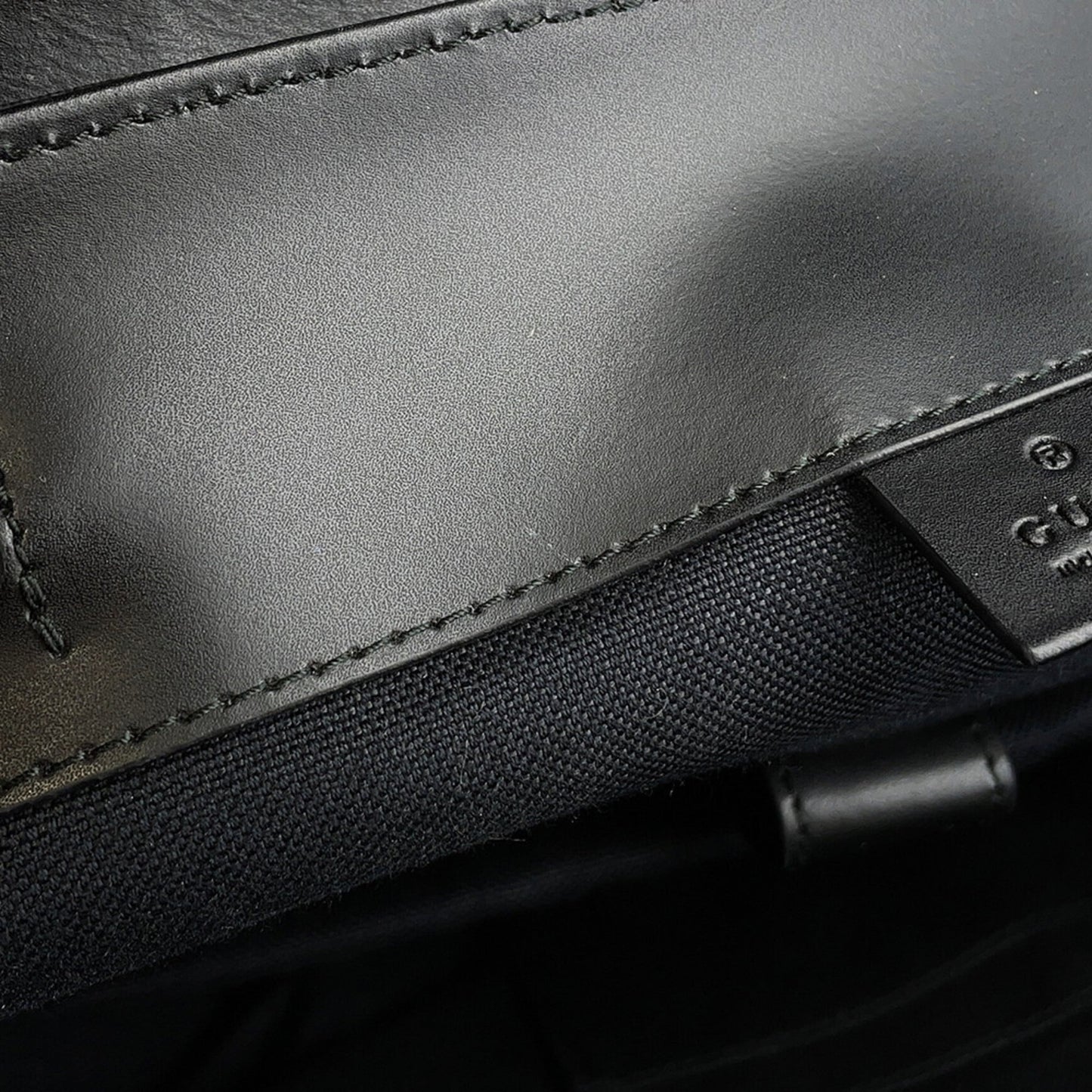 Gucci Sherry Line Black Gg Supreme Leather Backpack