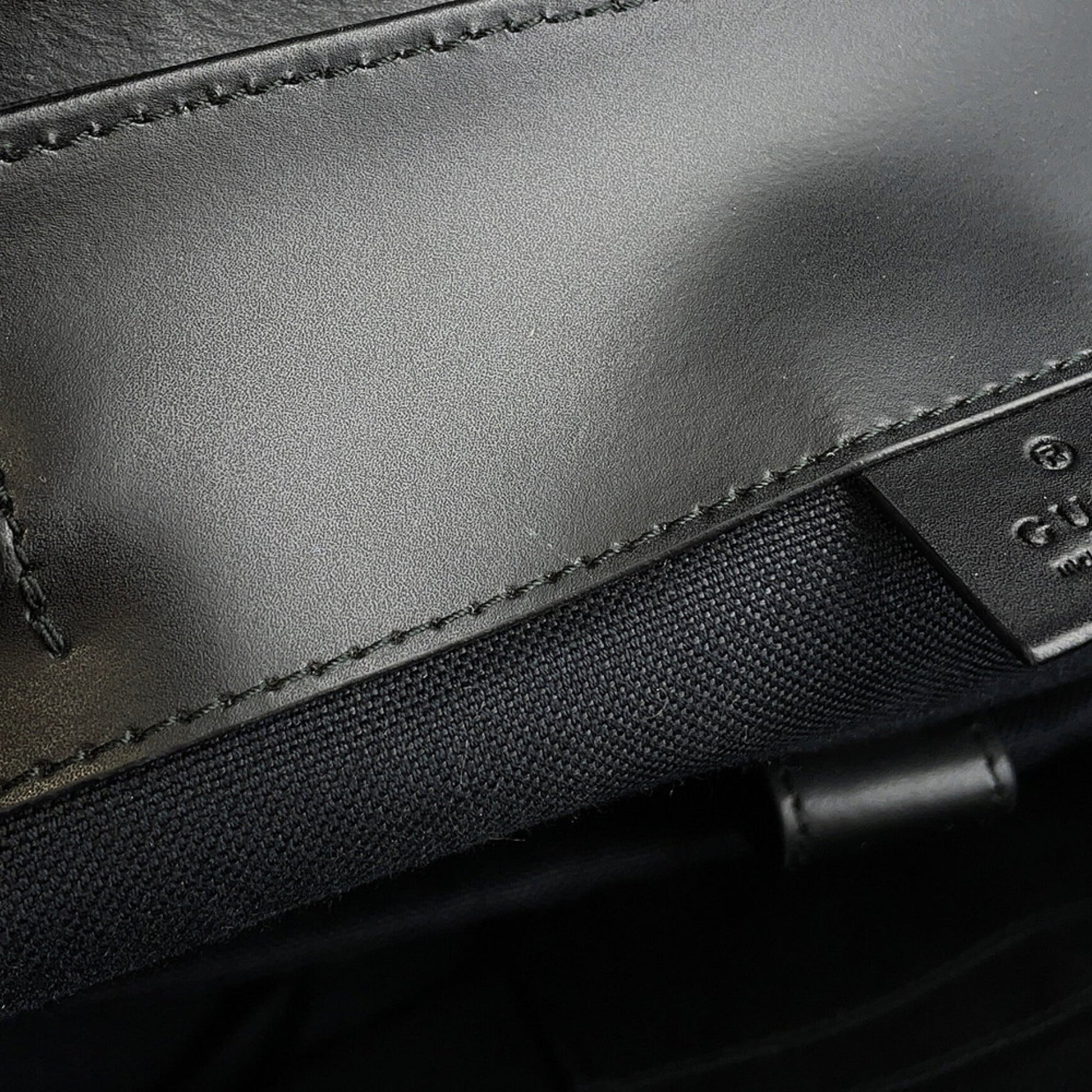 Gucci Sherry Line Black Gg Supreme Leather Backpack