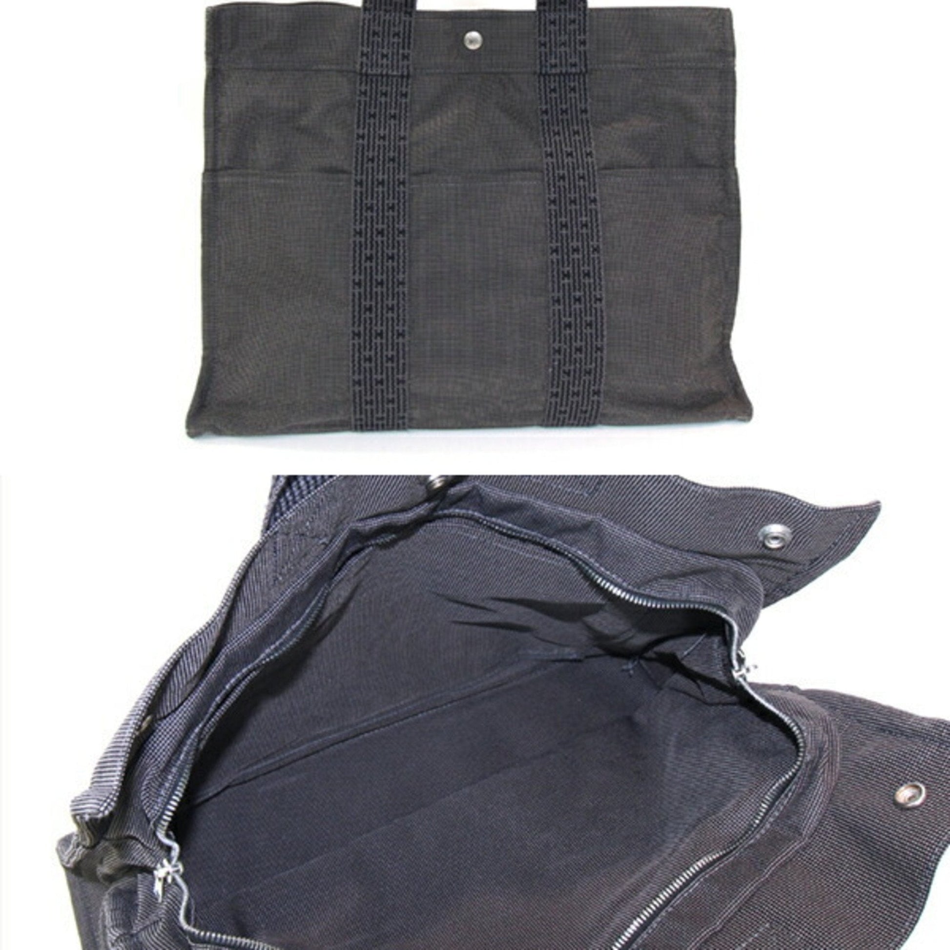 Hermes Handbag Tote Bag Canvas Gray Tote Bag 12