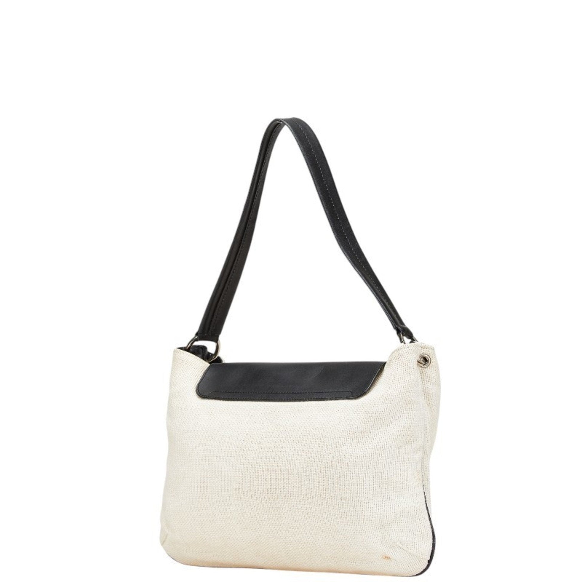 Gucci Black Ivory Canvas Leather Handbag Shoulder Bag
