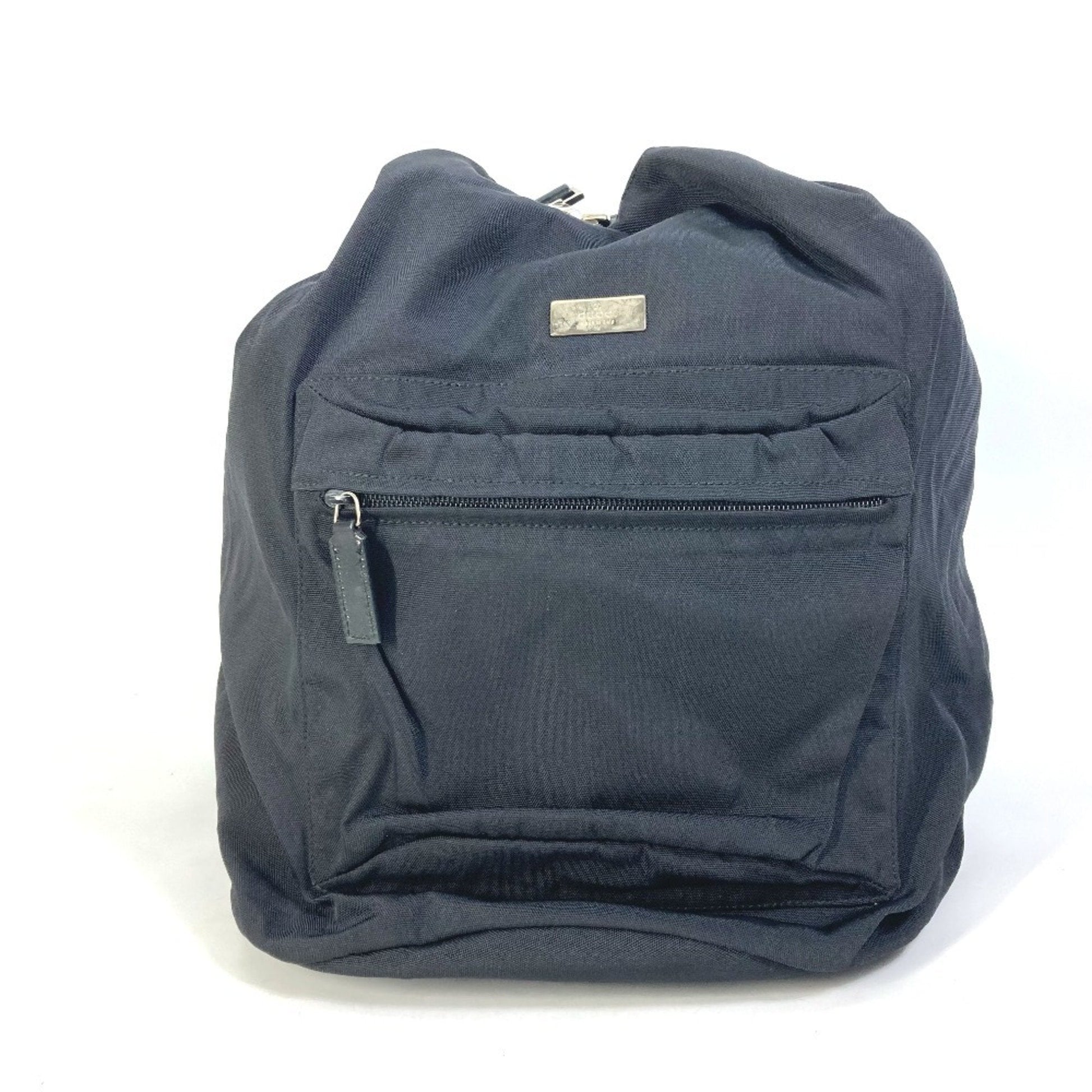 Gucci Black Nylon Leather Backpack