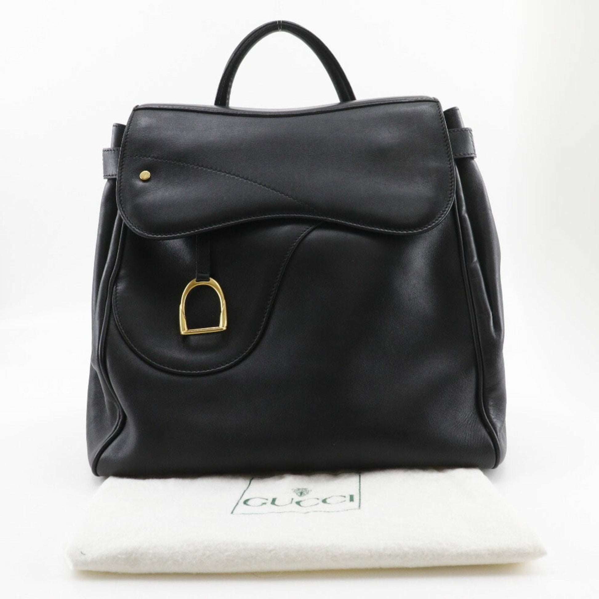 Gucci Black Leather Backpack