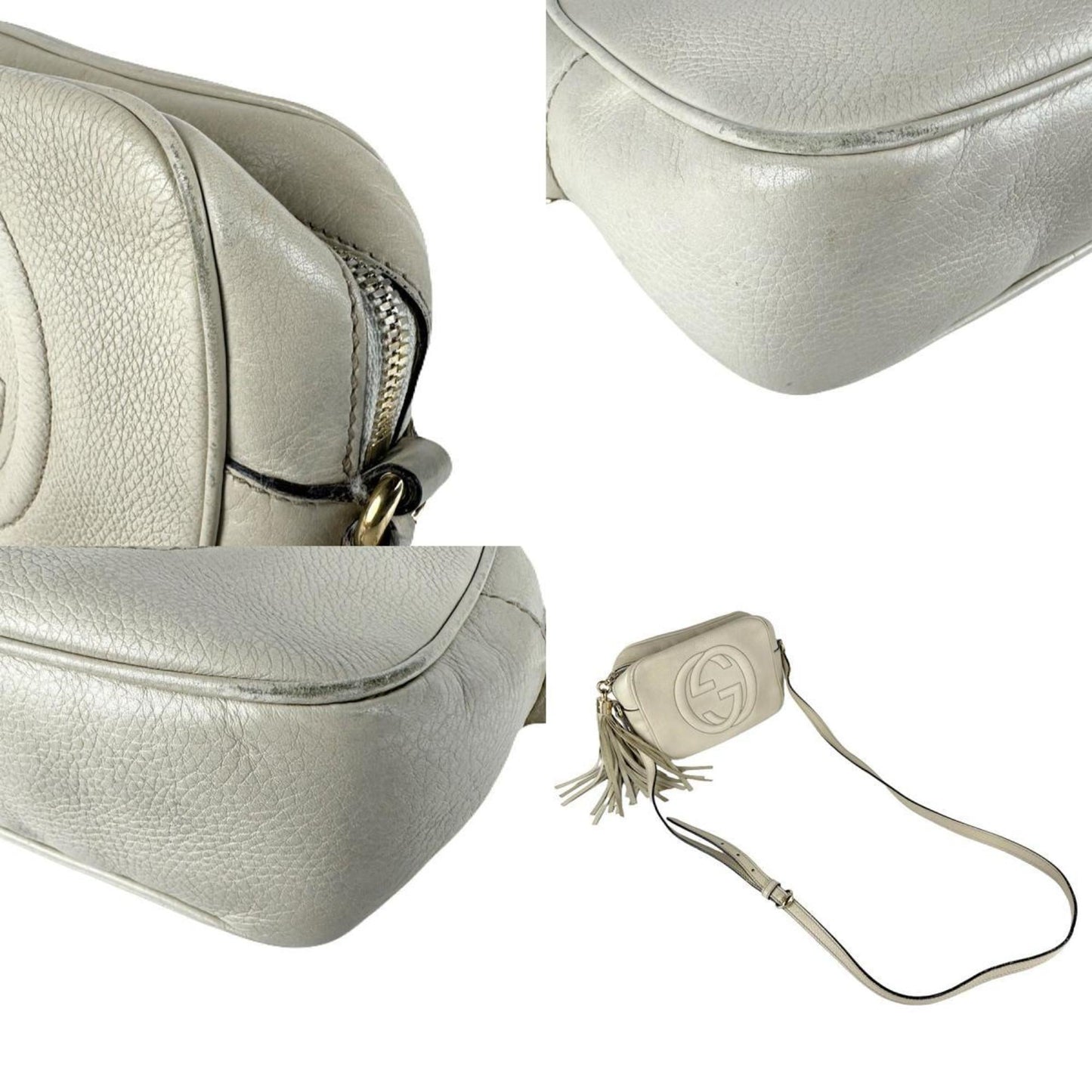 Gucci Ivory Leather Shoulder Bag