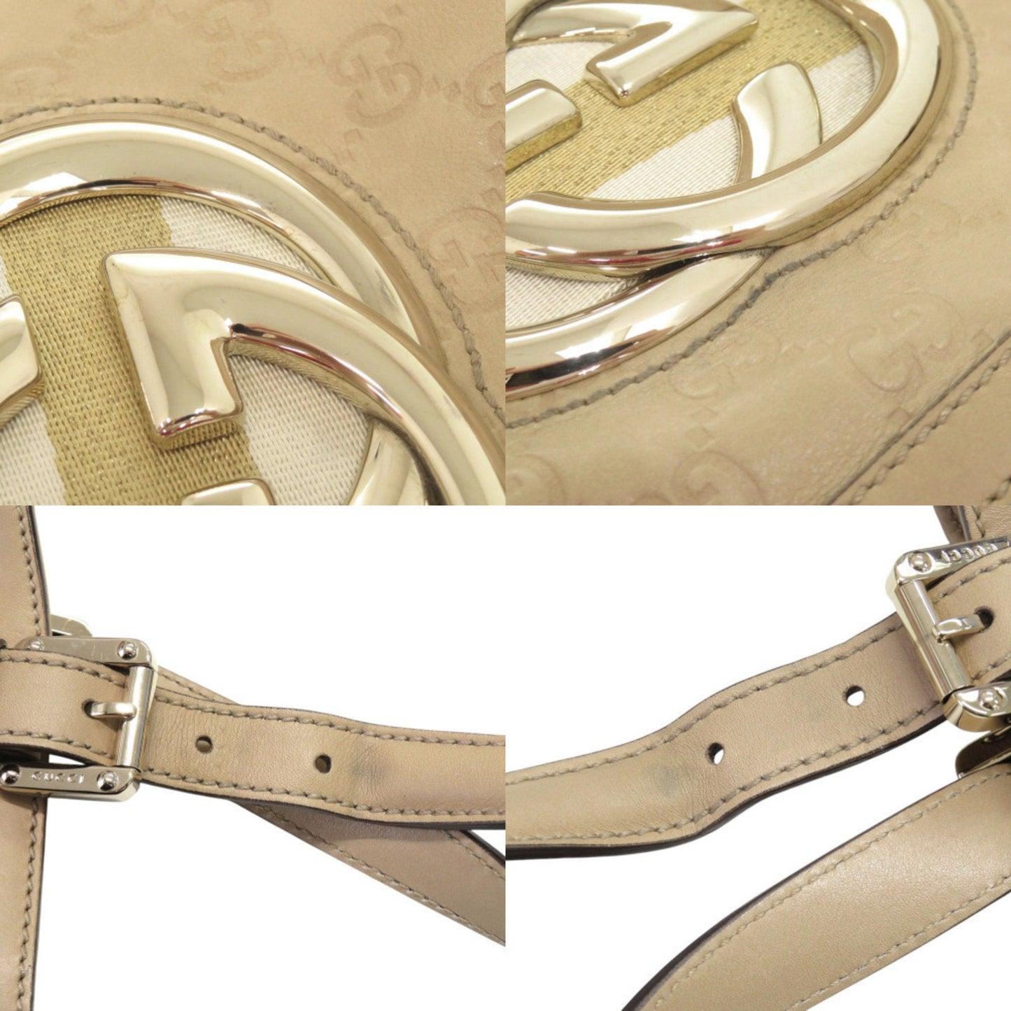 Gucci Beige Leather Handbag Tote Bag