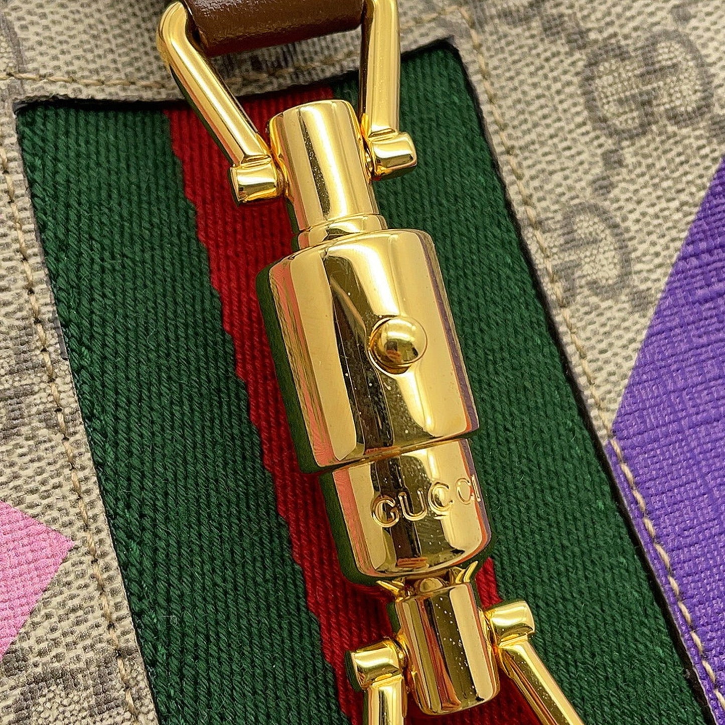 Gucci Beige Brown Multi-Color Gg Supreme Leather Shoulder Bag
