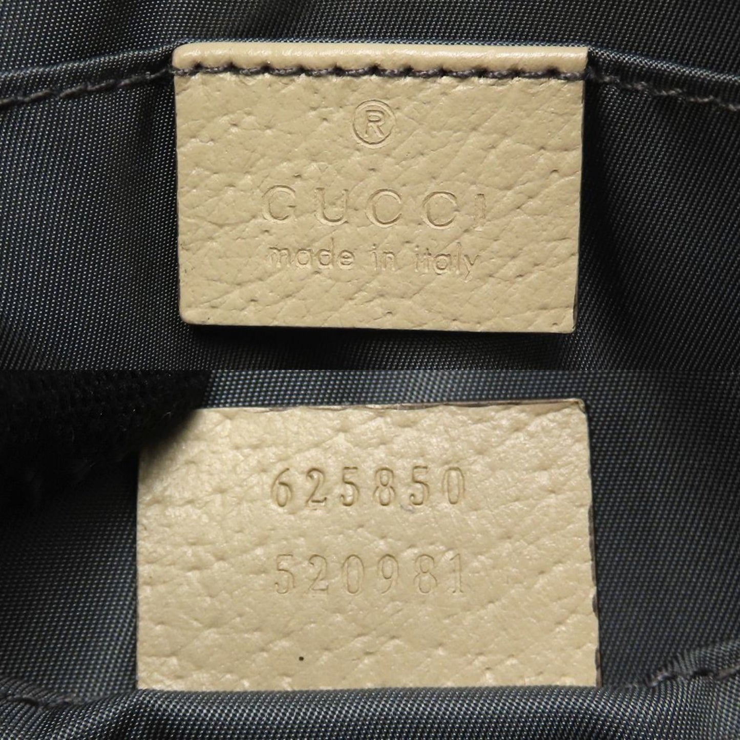 Gucci Beige Gray Nylon Leather Shoulder Bag