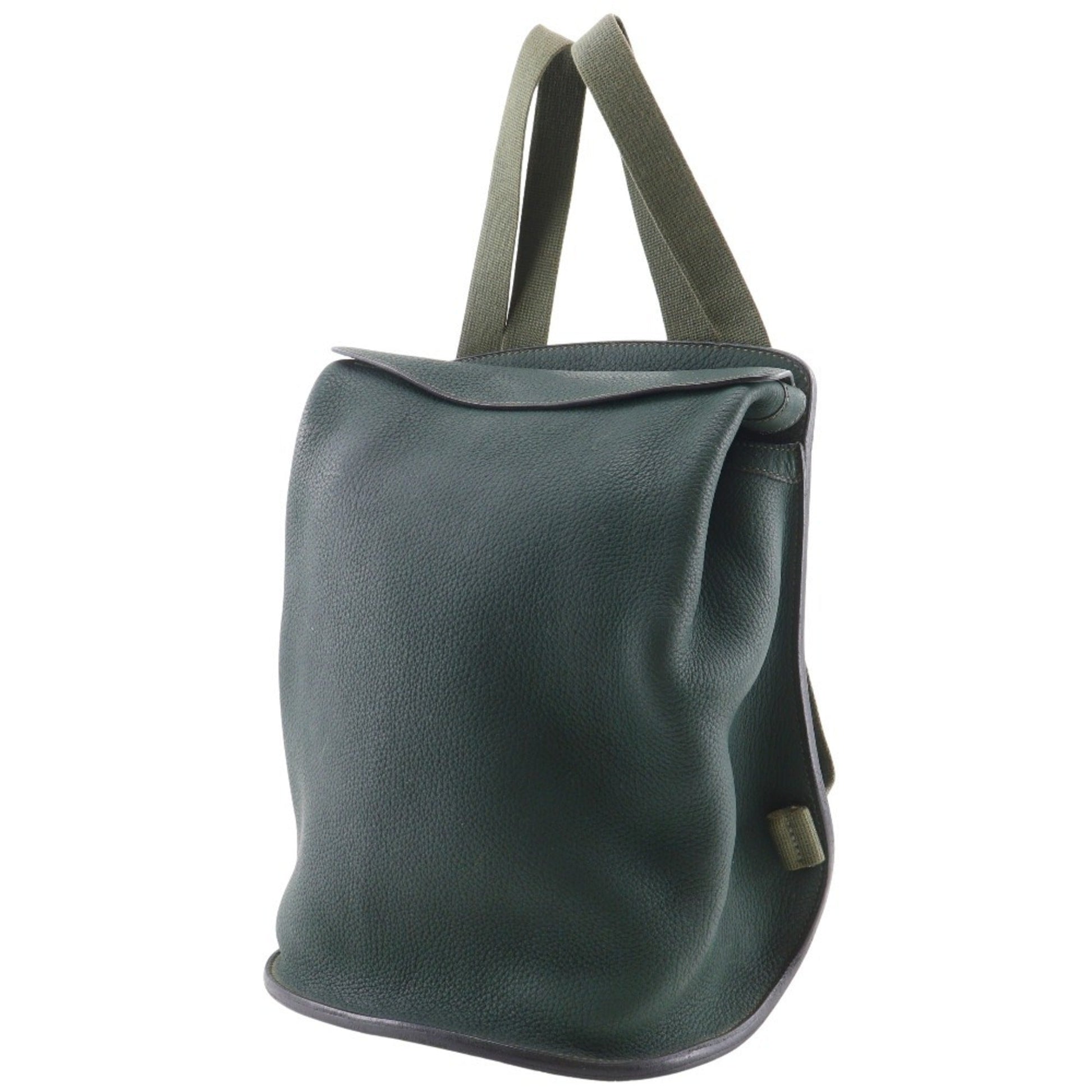 Hermes Backpack Leather Green