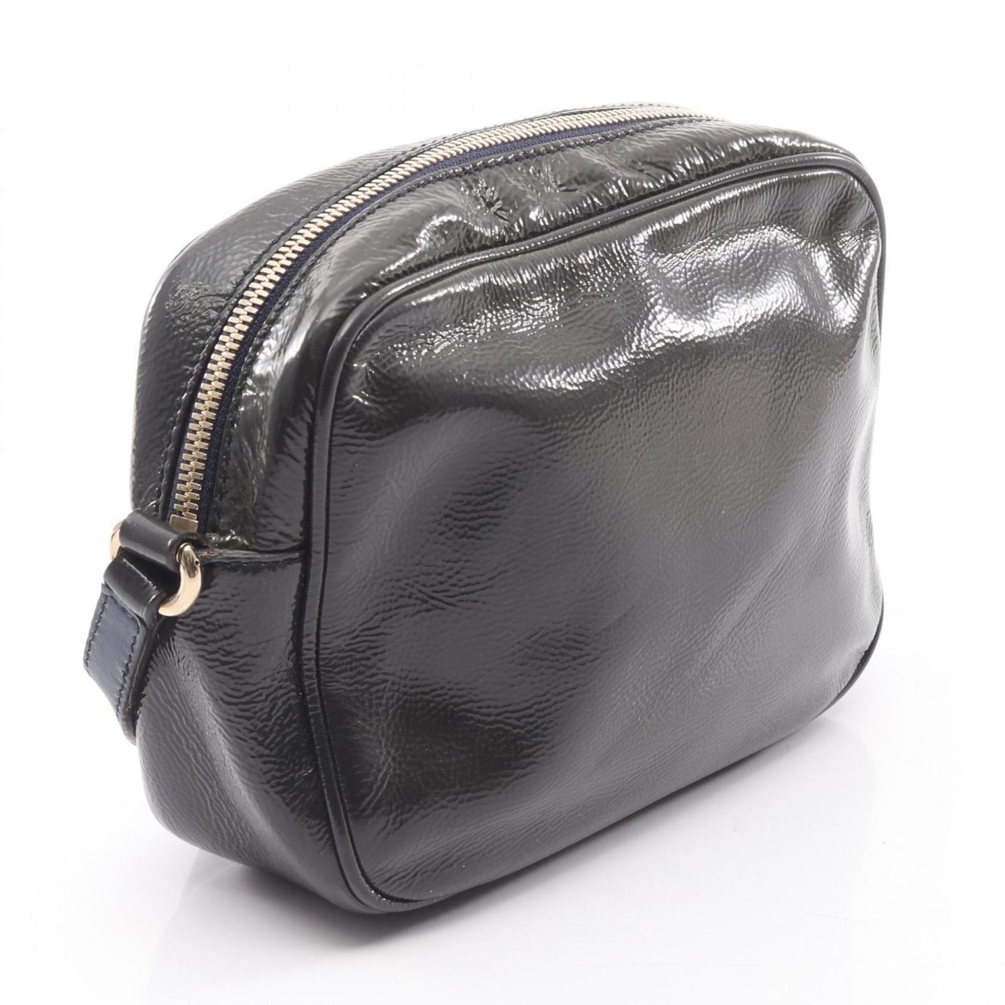 Gucci Navy Patent Leather Shoulder Bag