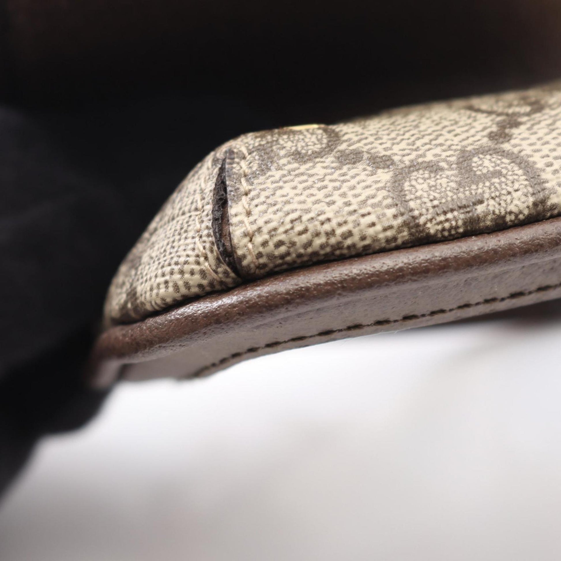Gucci Beige Brown Pvc Leather Shoulder Bag
