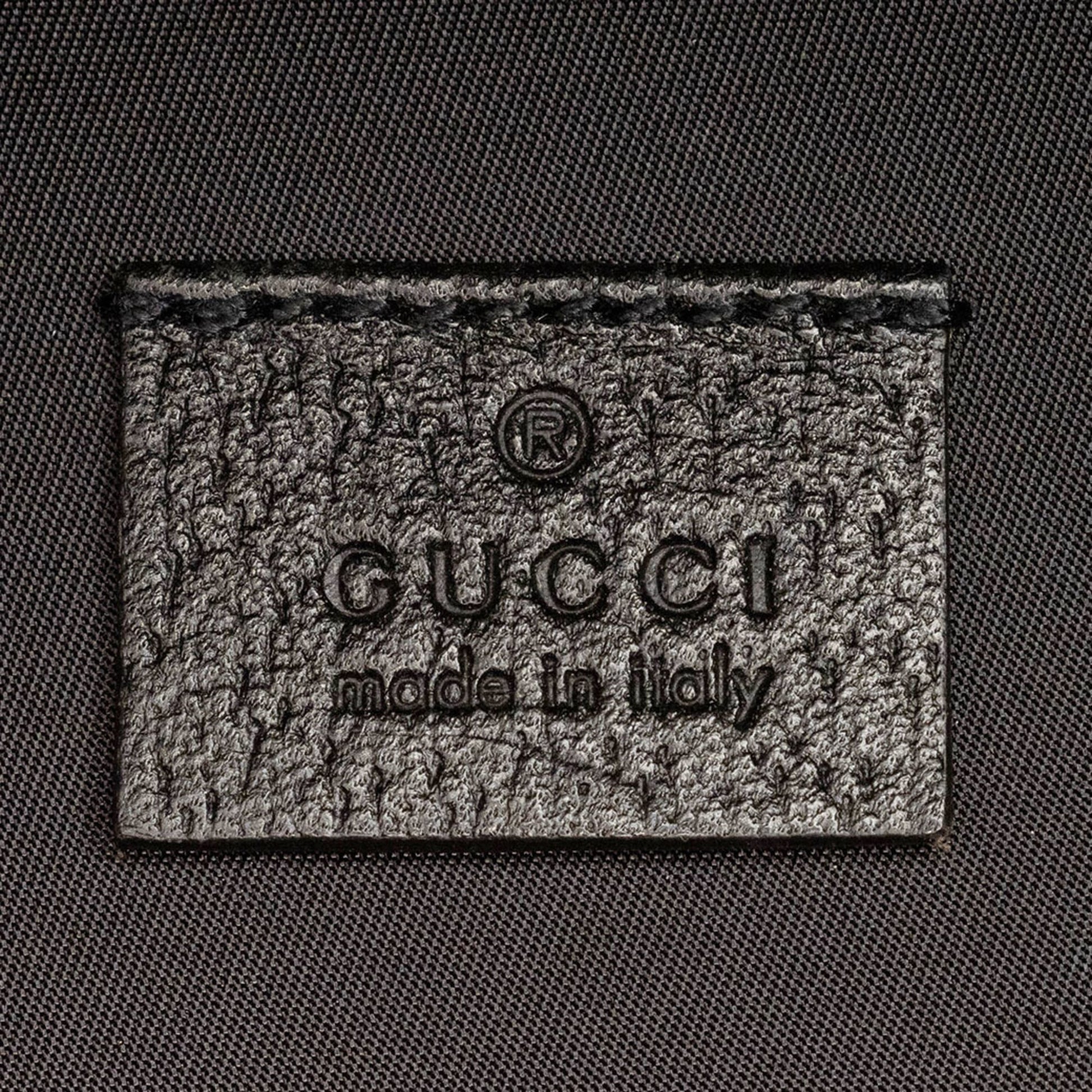 Gucci Black Nylon Leather Tote Bag