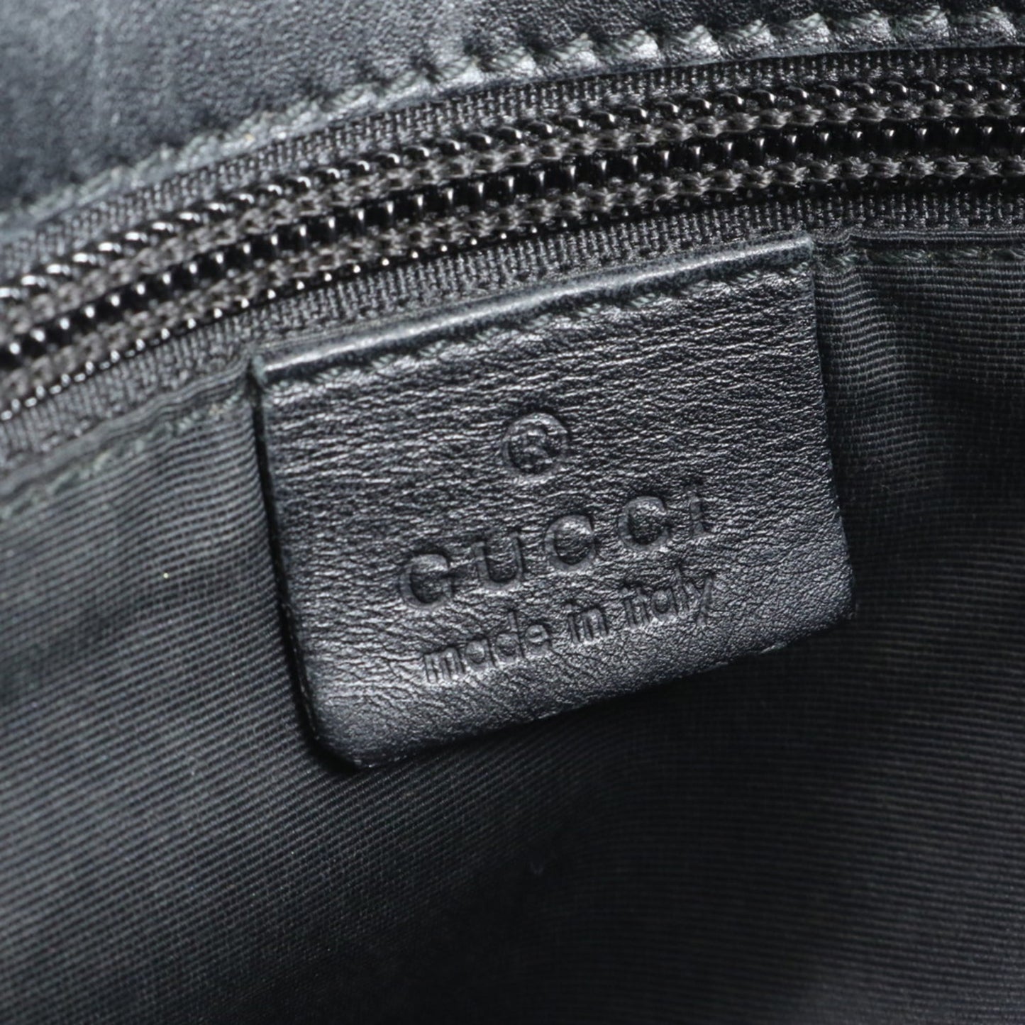 Gucci Black Leather Canvas Shoulder Bag