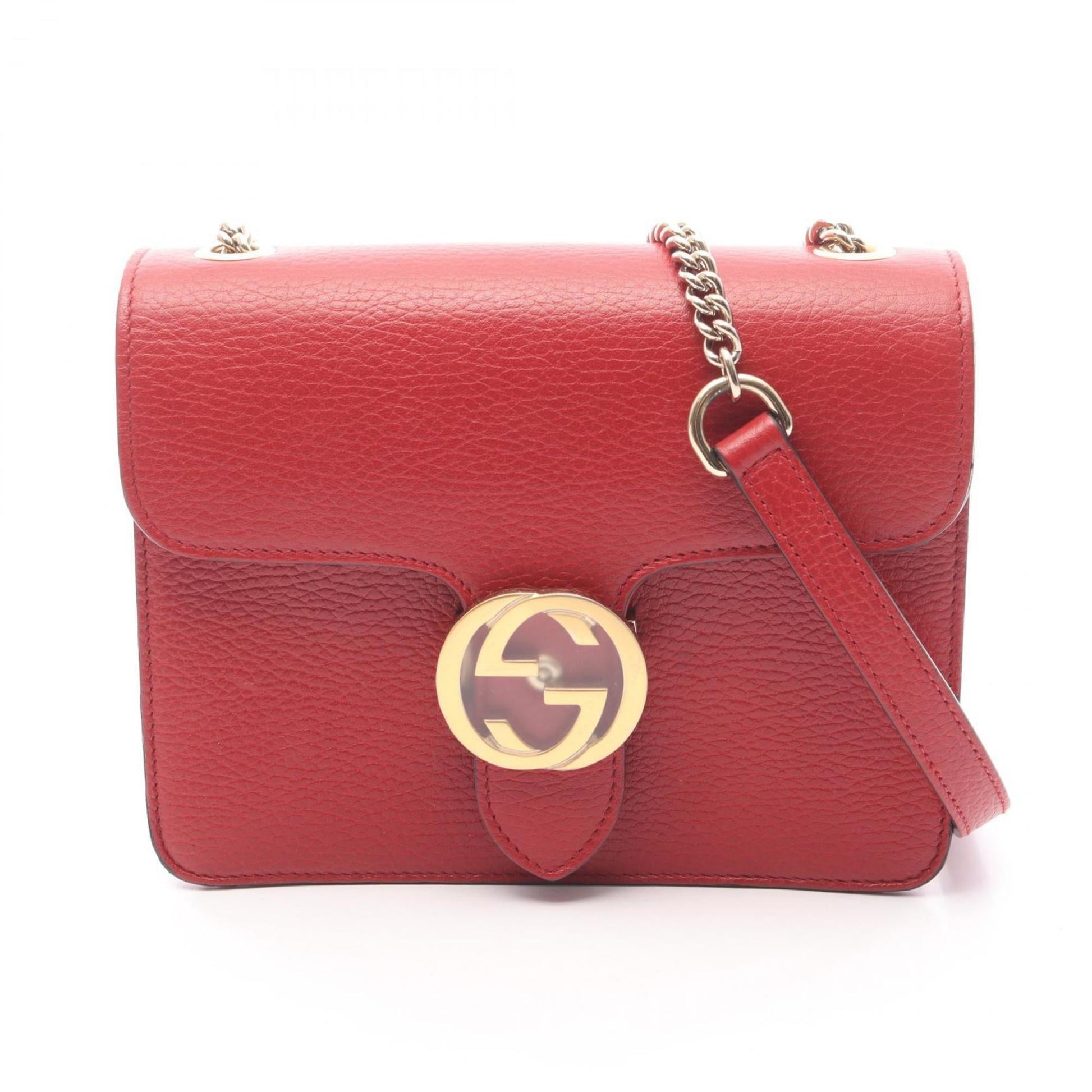 Gucci Red Color Leather Shoulder Bag