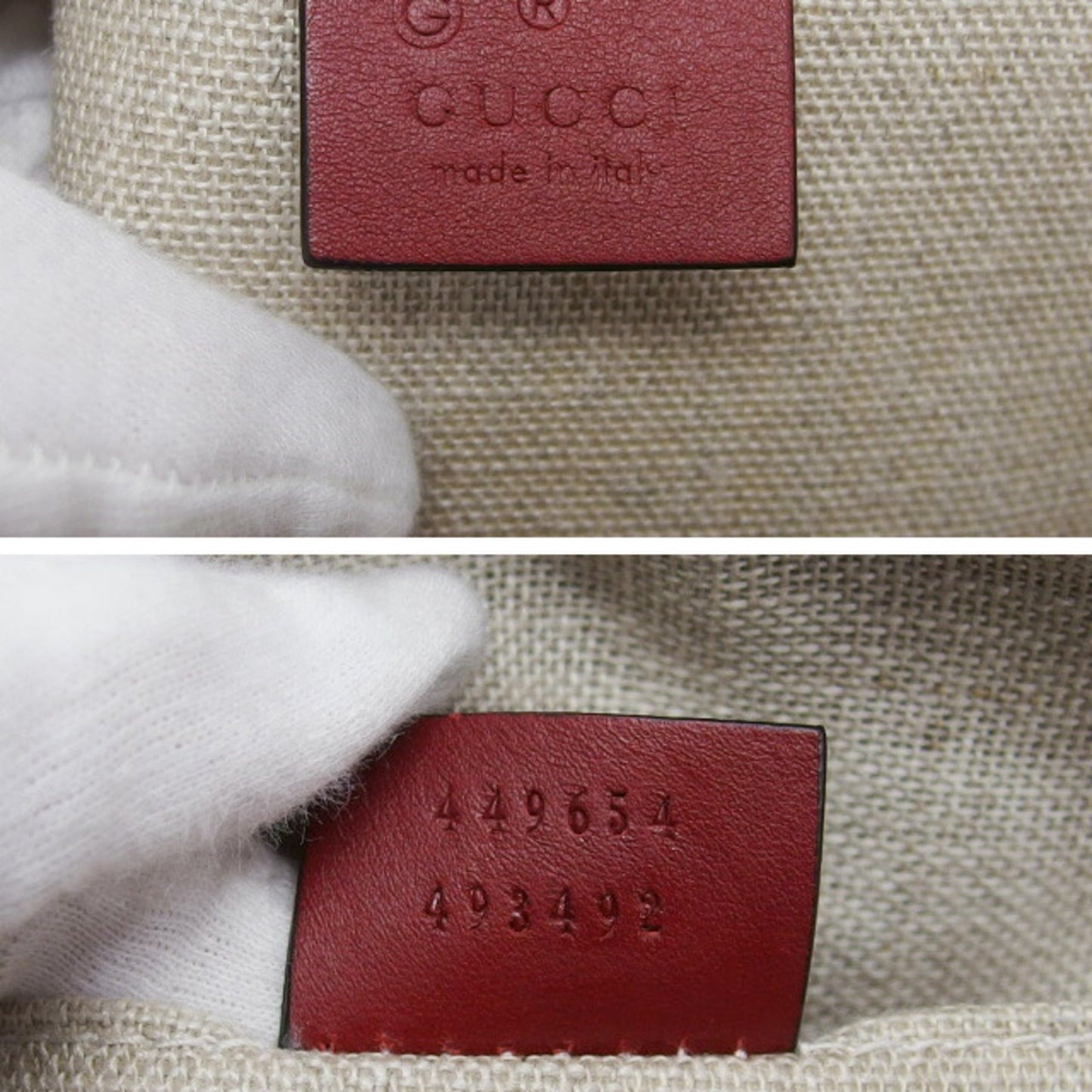 Gucci Red Color Leather Handbag Shoulder Bag