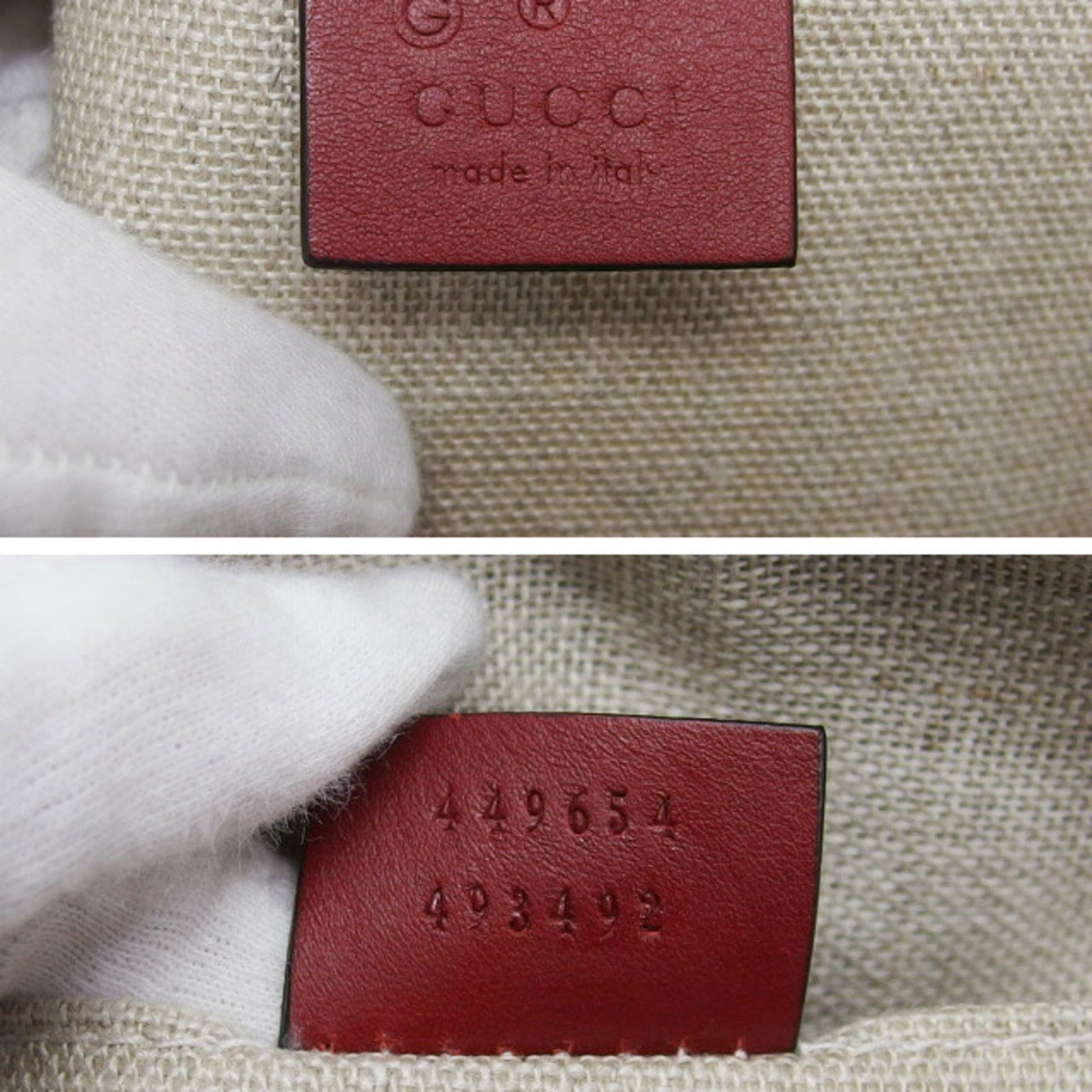 Gucci Red Color Leather Handbag Shoulder Bag