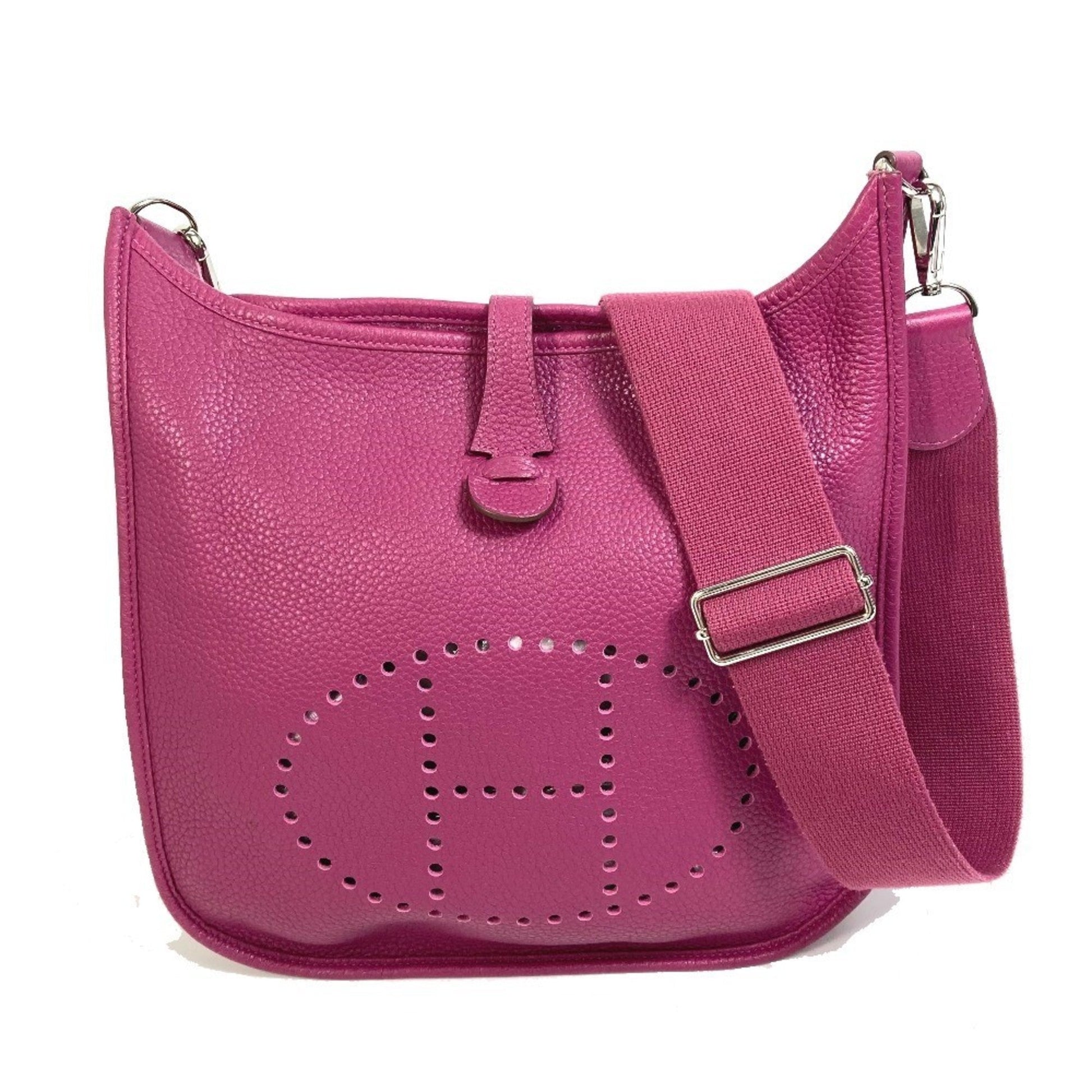 Hermes Tosca Taurillon Clemence Shoulder Bag Leather Purple