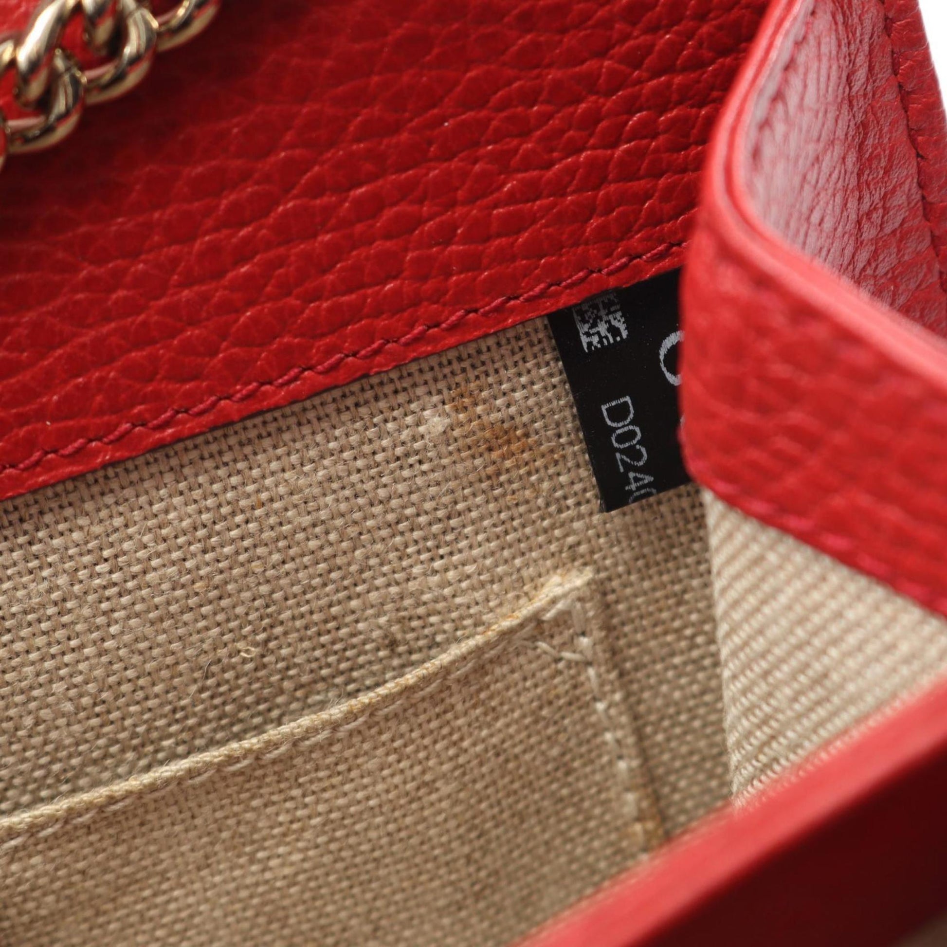Gucci Red Color Leather Shoulder Bag
