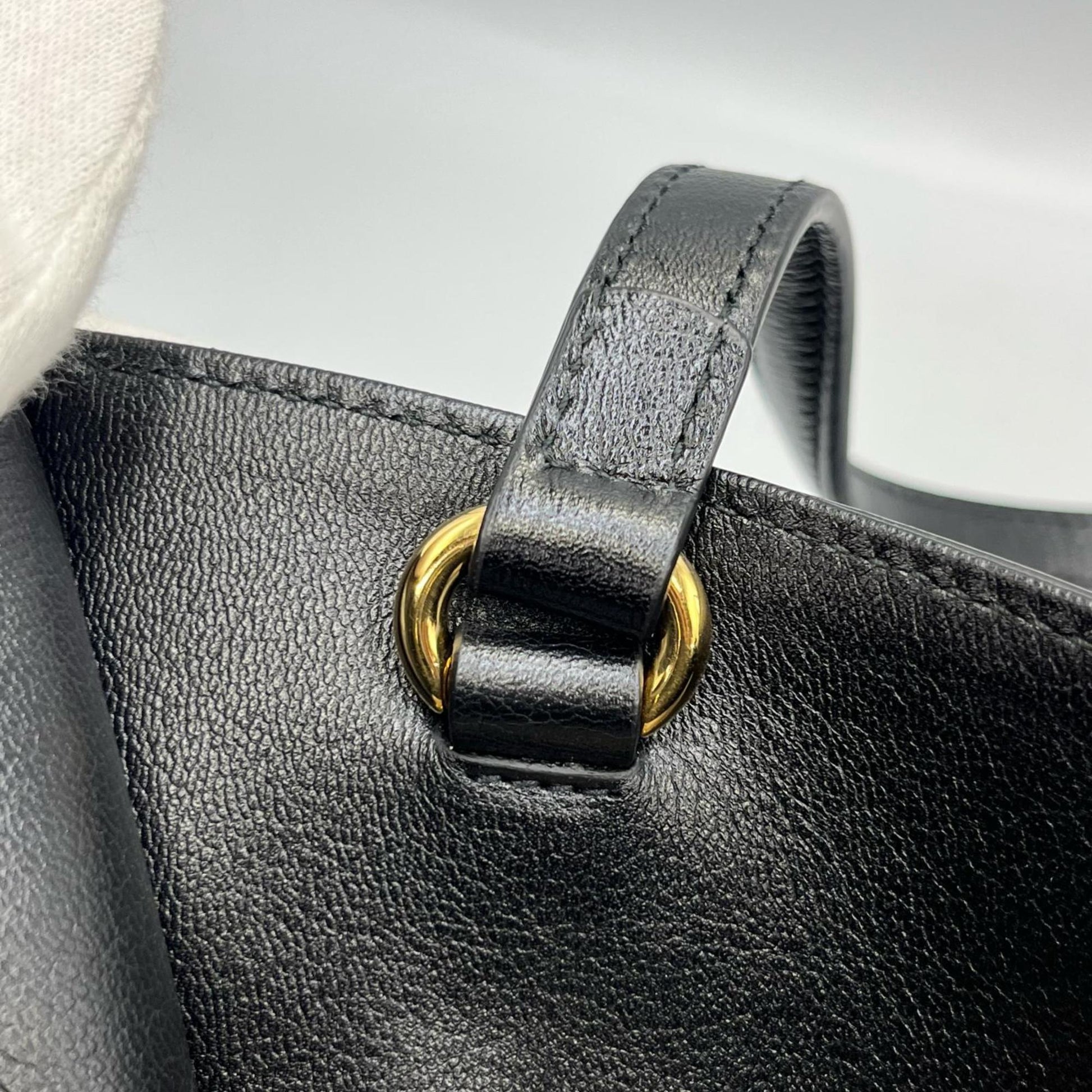 Gucci Black Leather Tote Bag