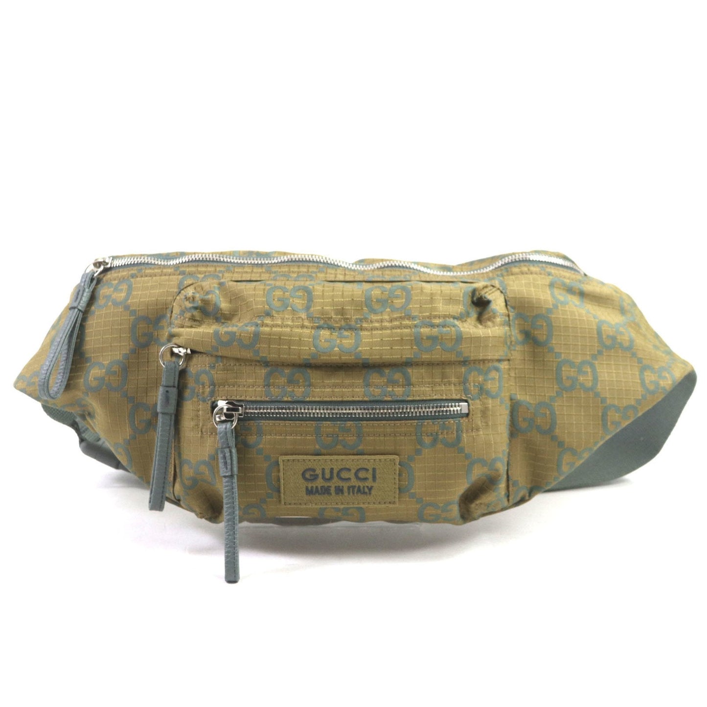 Gucci Khaki Nylon Leather Fanny Pack