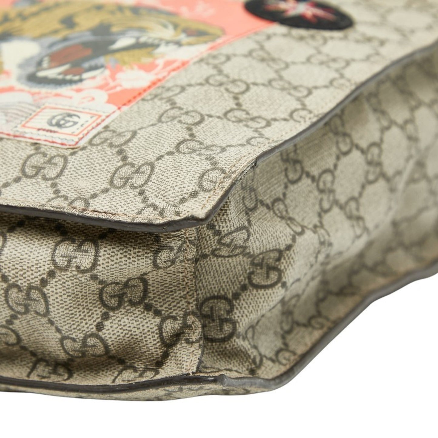 Gucci Beige Multi-Color Pvc Leather Shoulder Bag Tote Bag
