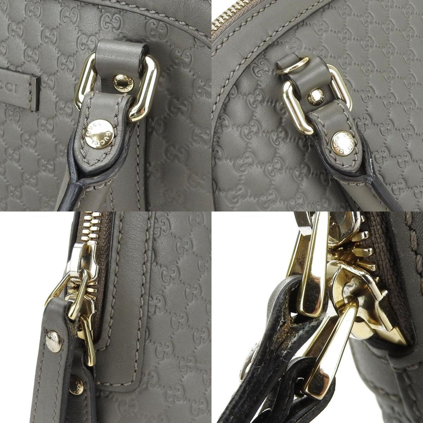 Gucci Gray Leather Handbag Shoulder Bag