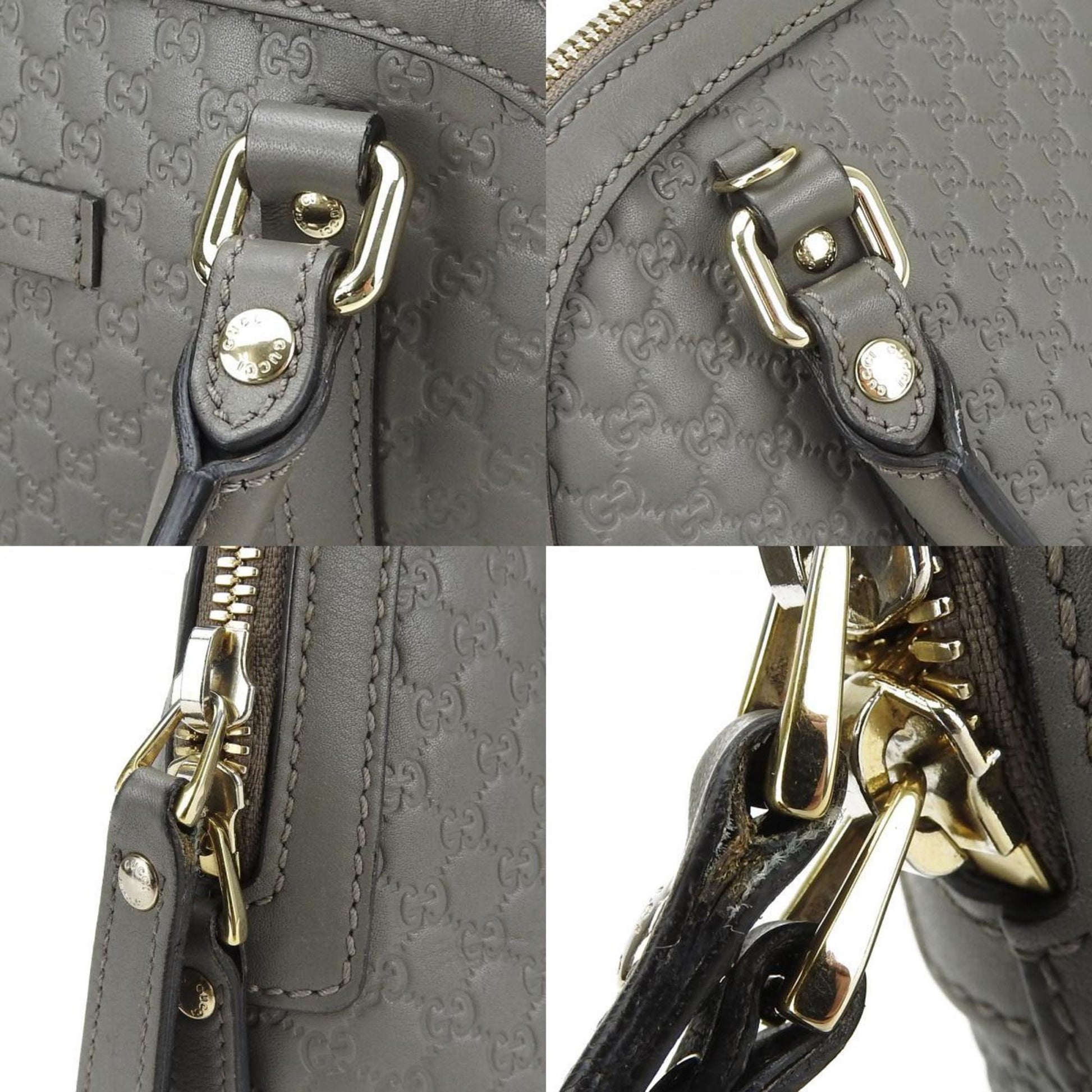 Gucci Gray Leather Handbag Shoulder Bag