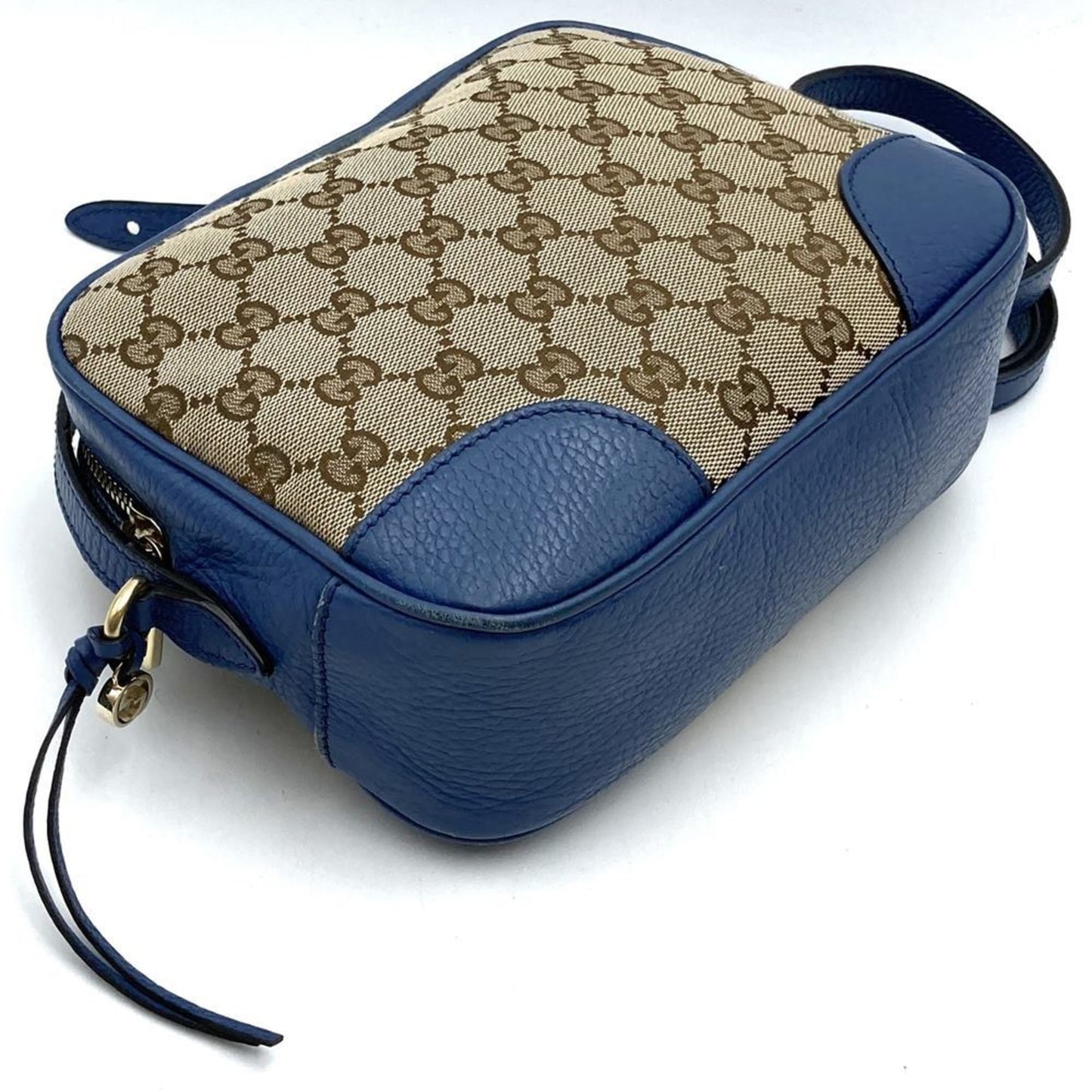 Gucci Brown Gg Canvas Leather Shoulder Bag