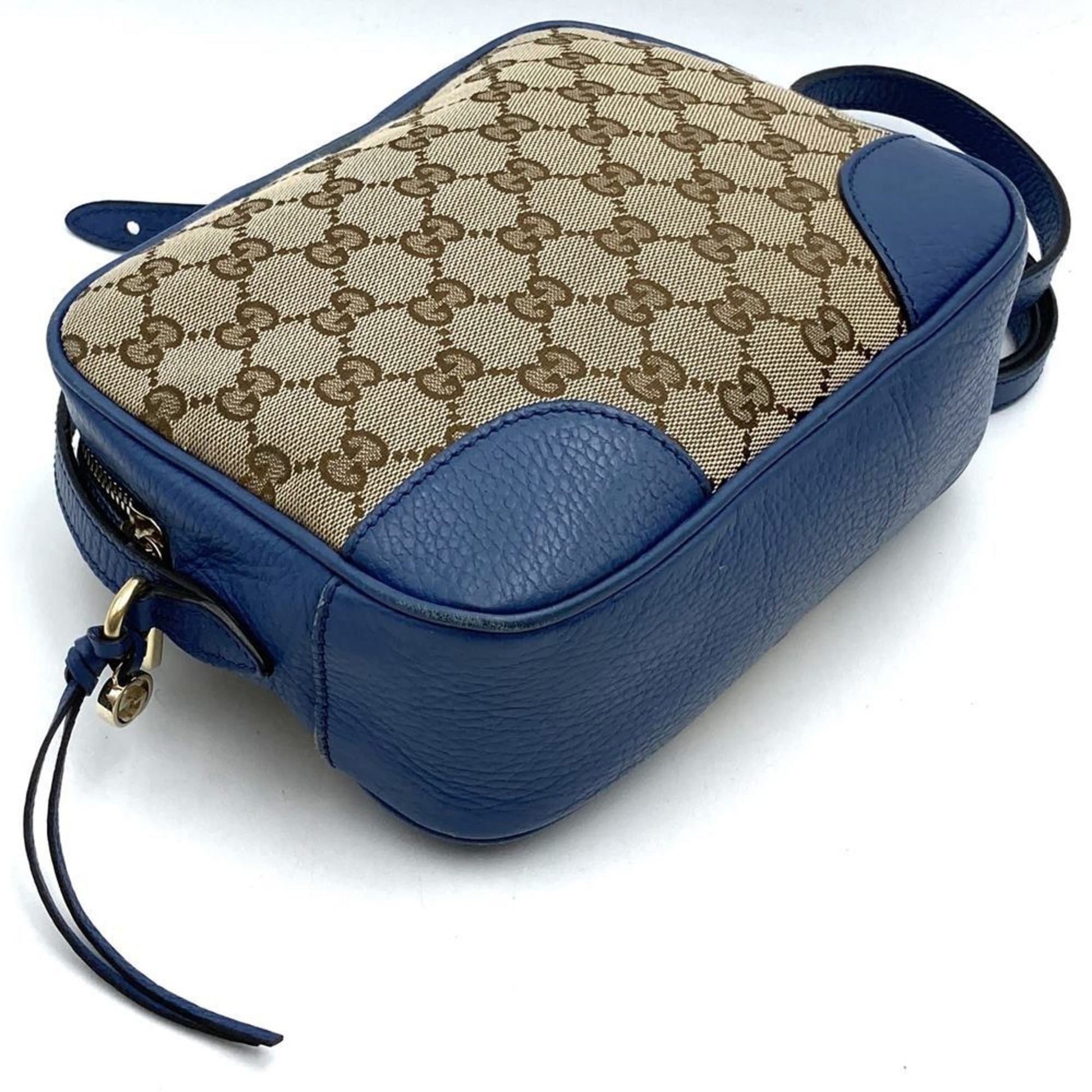 Gucci Brown Gg Canvas Leather Shoulder Bag
