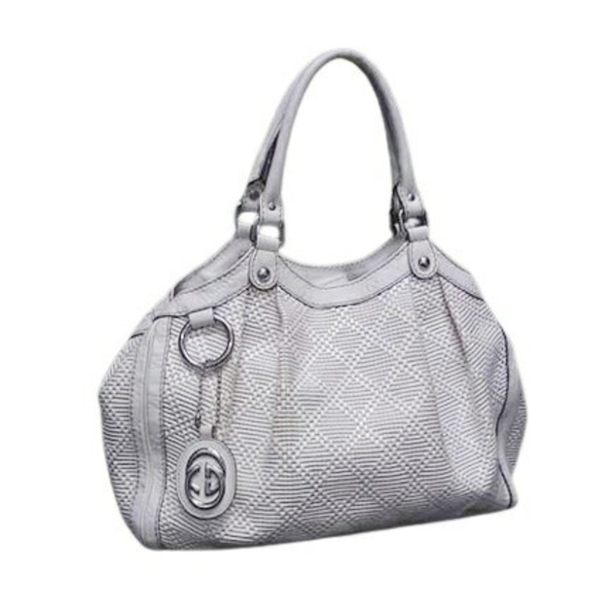 Gucci Ivory Straw Leather Handbag Shoulder Bag Tote Bag