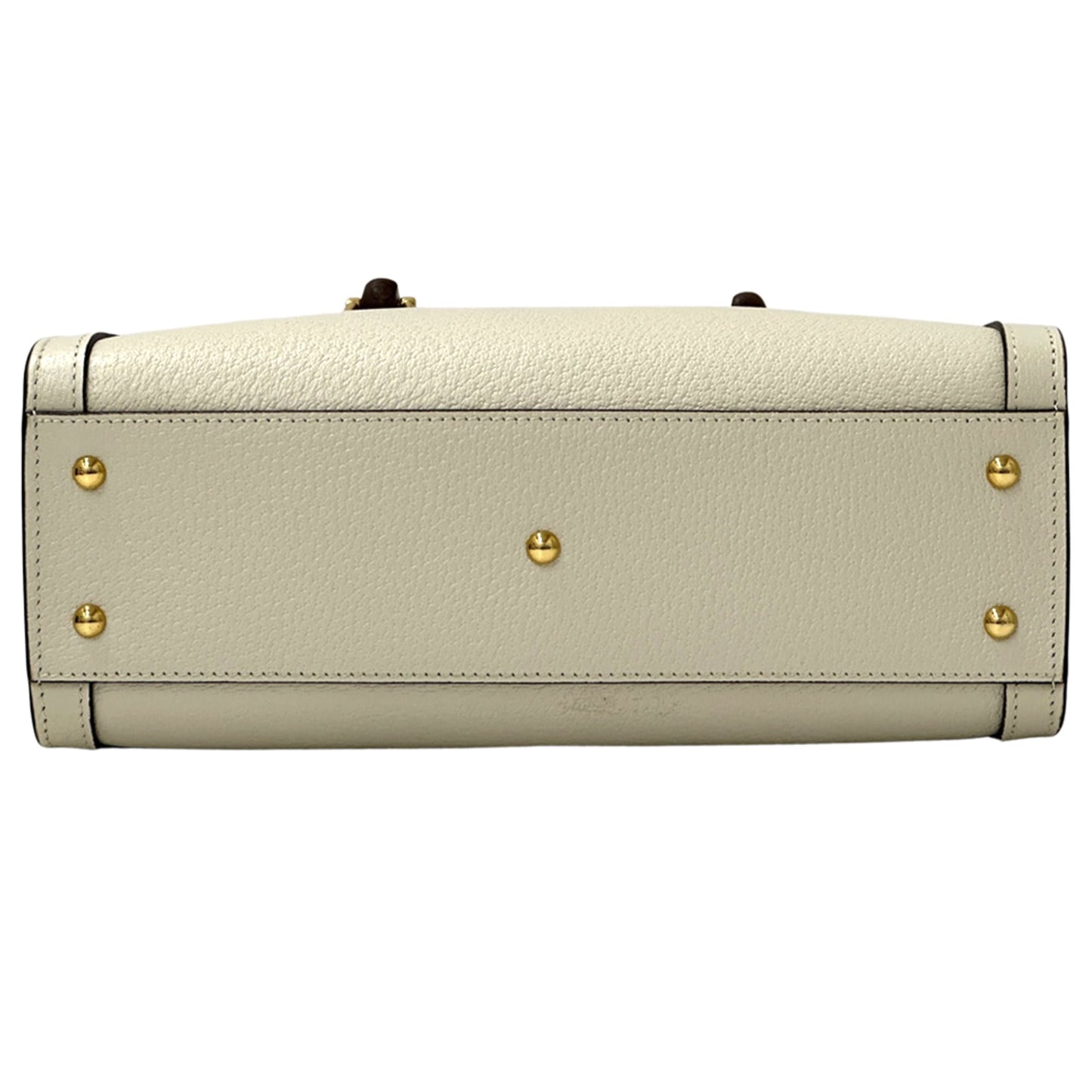 Gucci Bamboo White Leather Handbag Shoulder Bag