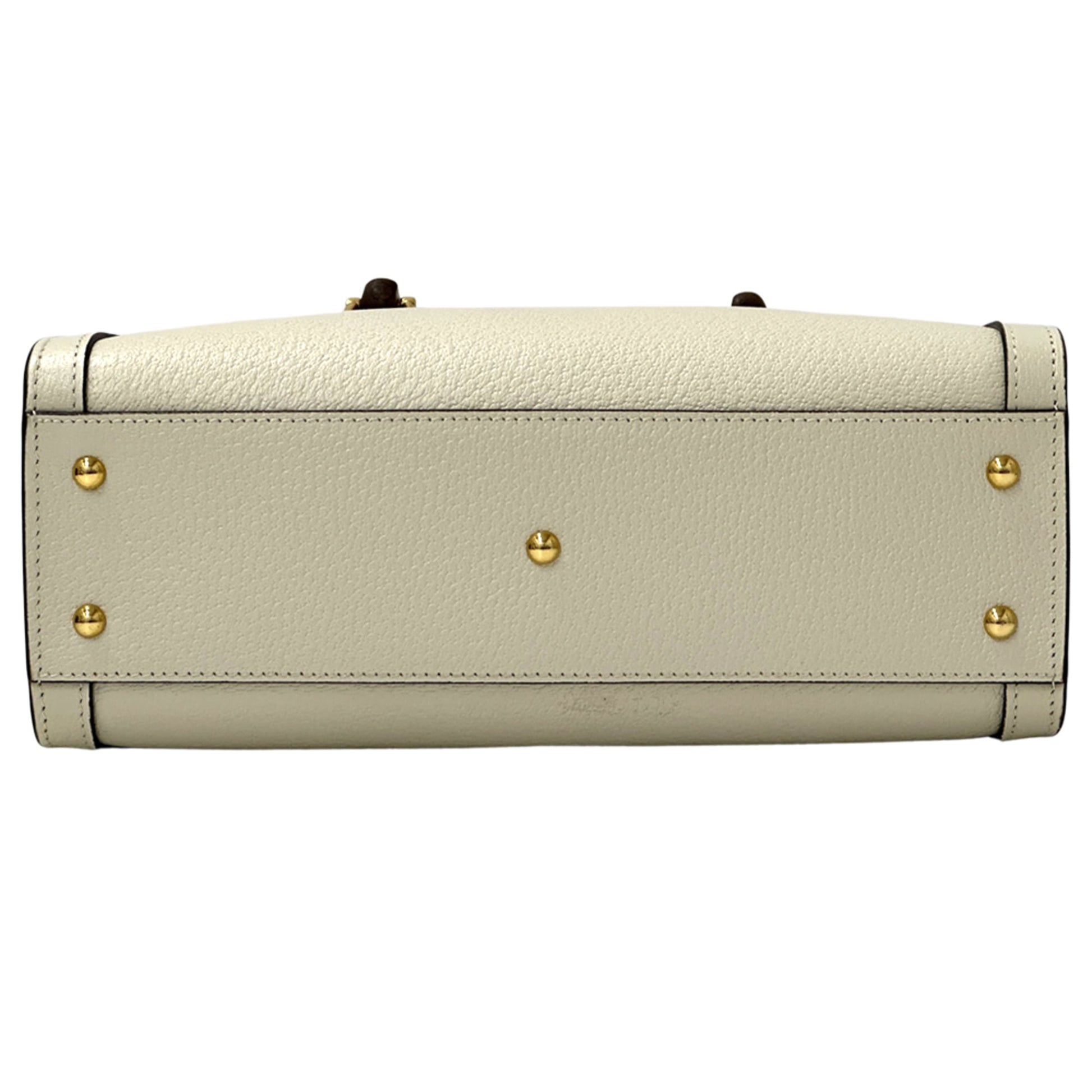 Gucci Bamboo White Leather Handbag Shoulder Bag