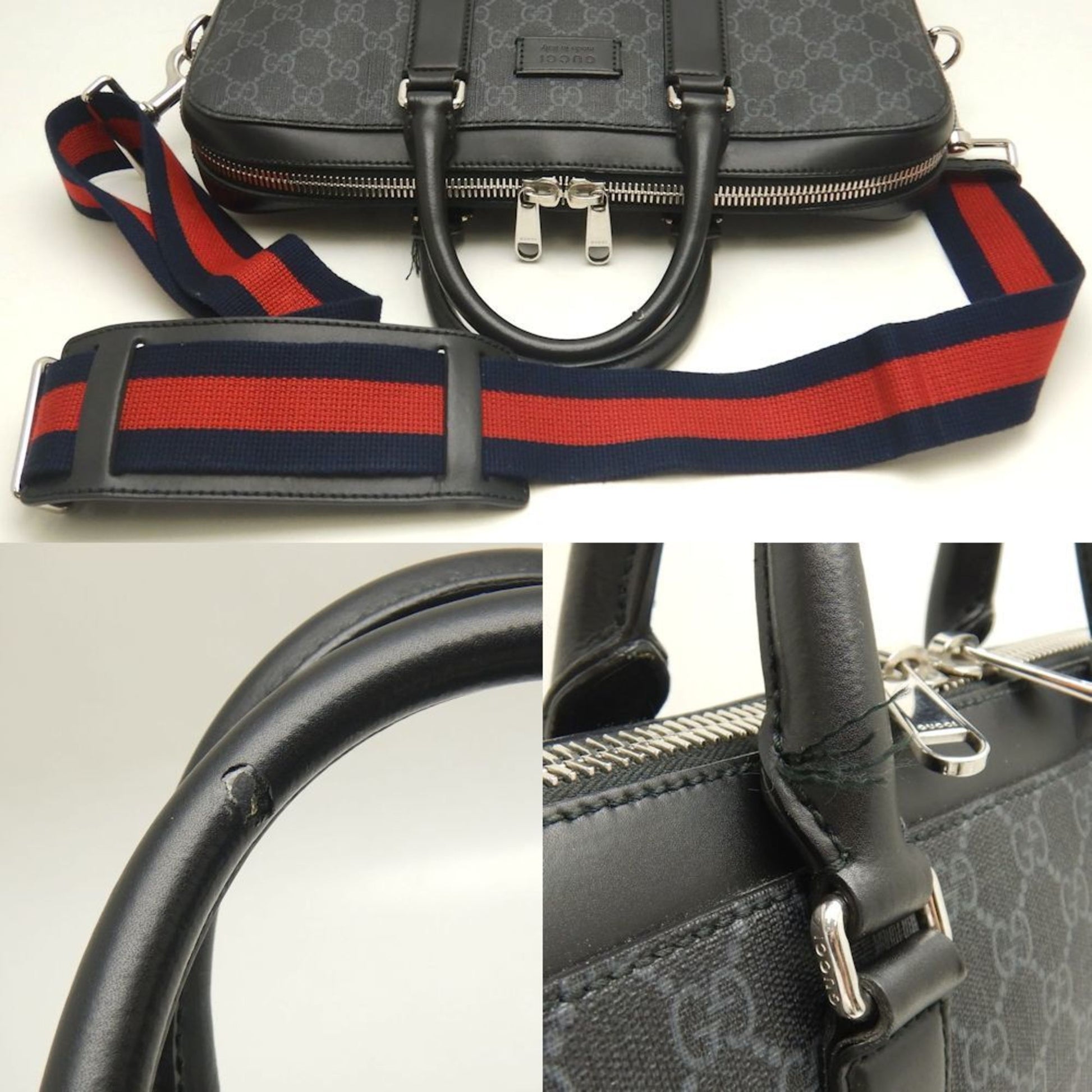 Gucci Black Gg Supreme Canvas Briefcase