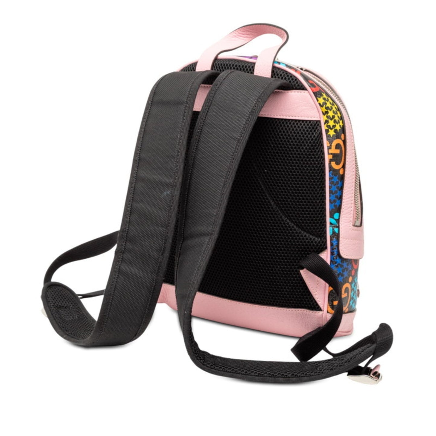 Gucci Black Multi-Color Pink Pvc Leather Backpack