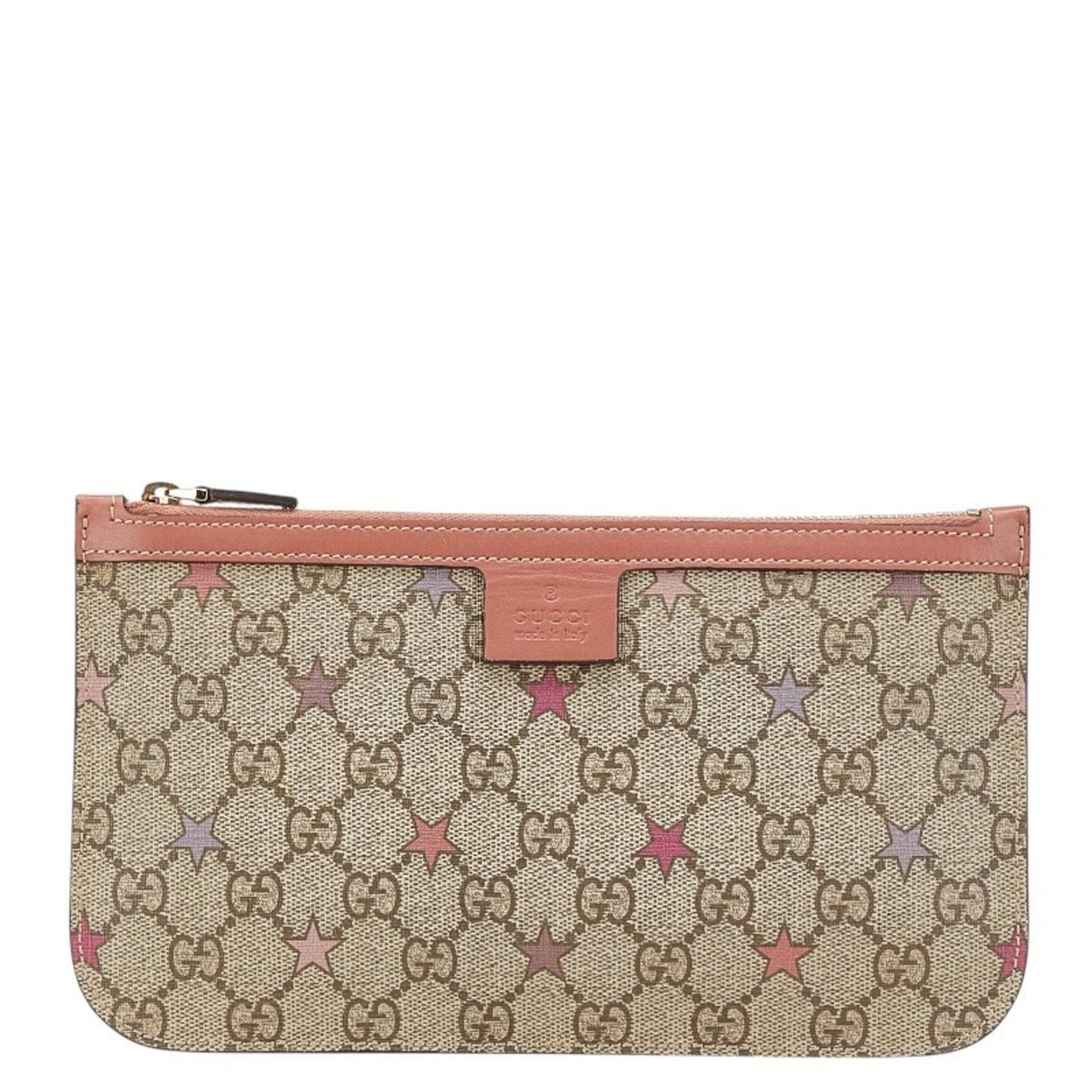 Gucci Beige Pink Pvc Leather Pouch
