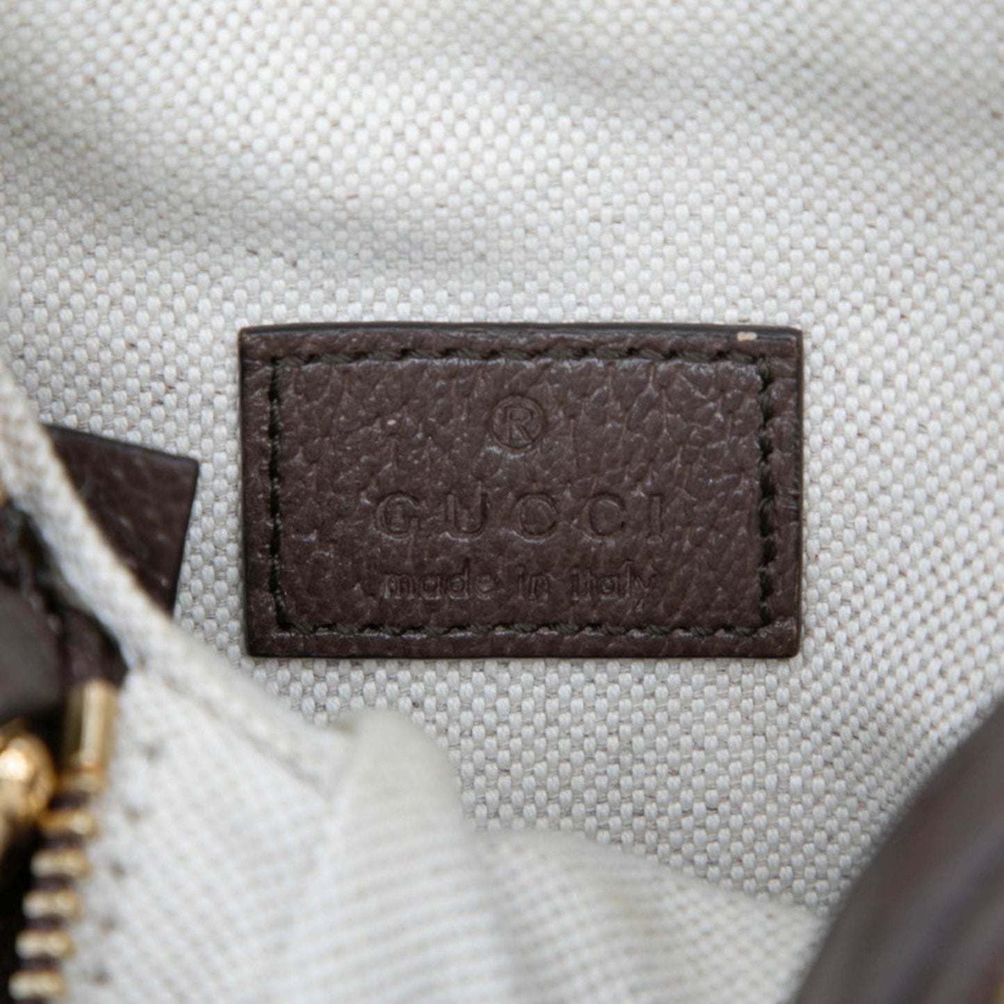 Gucci Beige Brown Canvas Leather Handbag Shoulder Bag