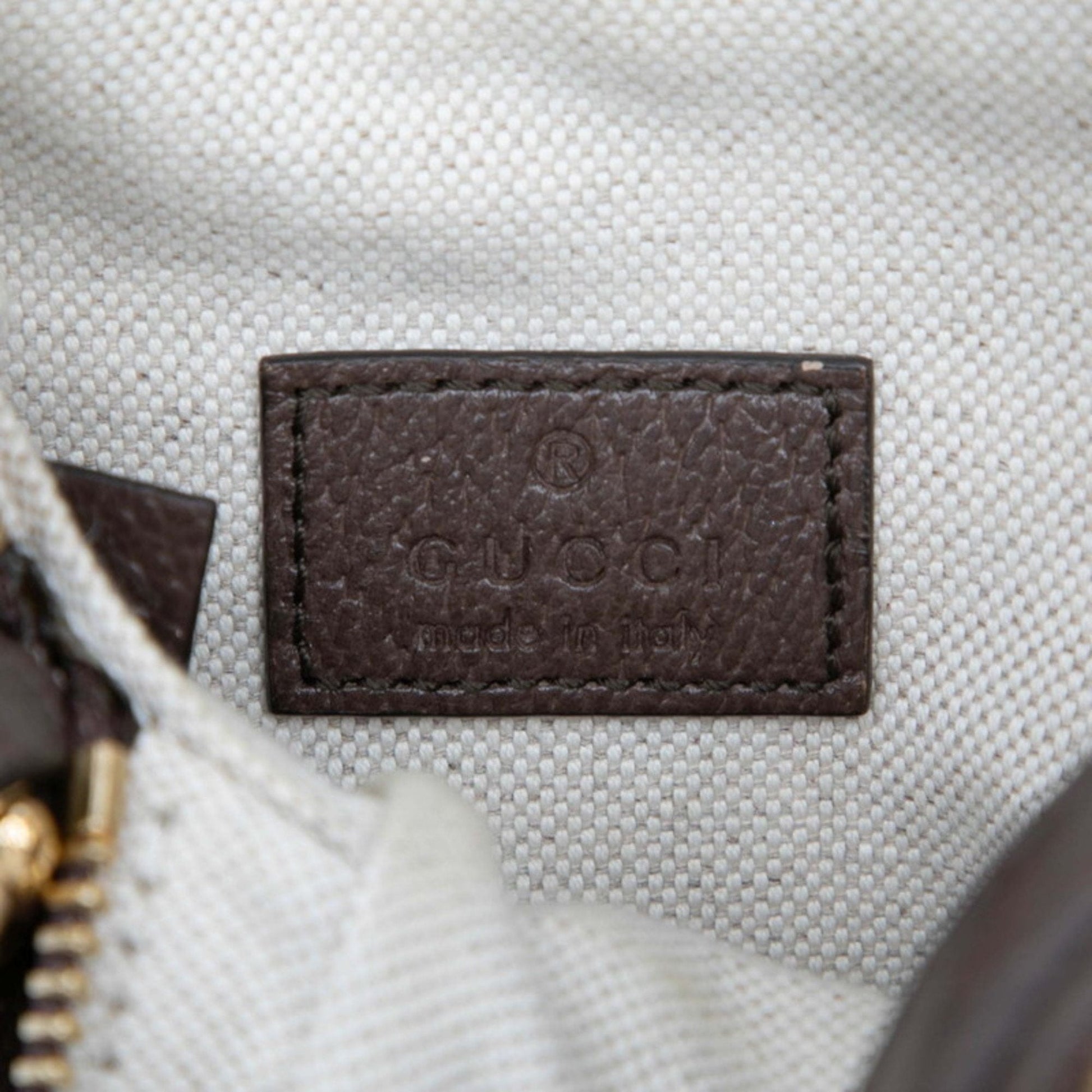 Gucci Beige Brown Canvas Leather Handbag Shoulder Bag