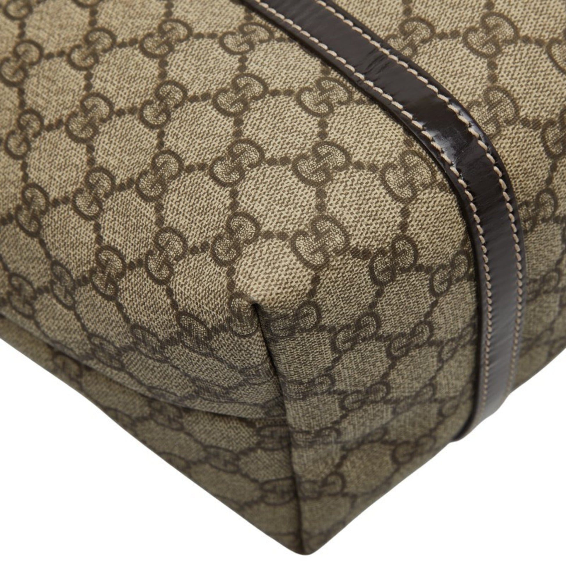 Gucci Beige Brown Pvc Leather Handbag Tote Bag