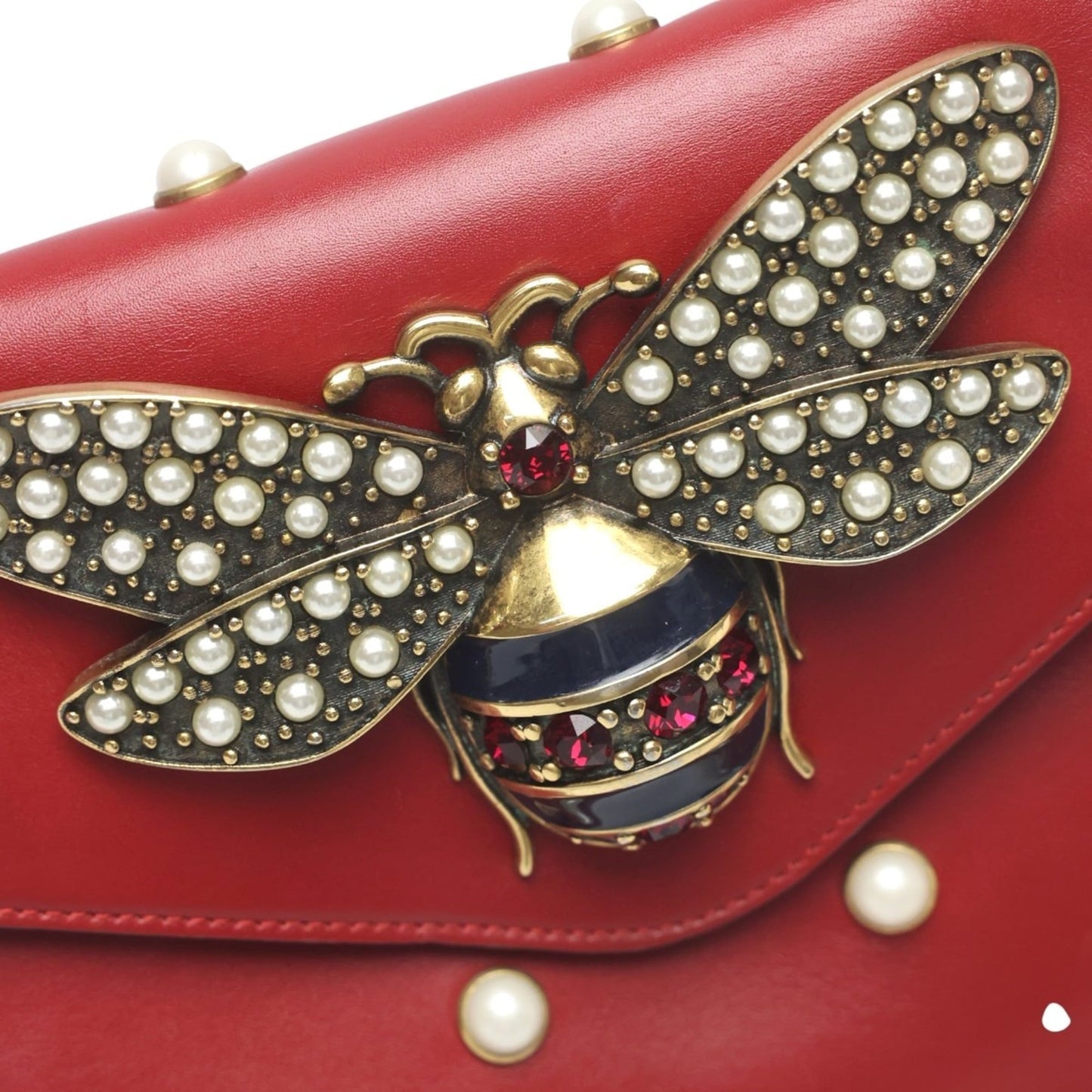 Gucci Red Color Leather Handbag Shoulder Bag