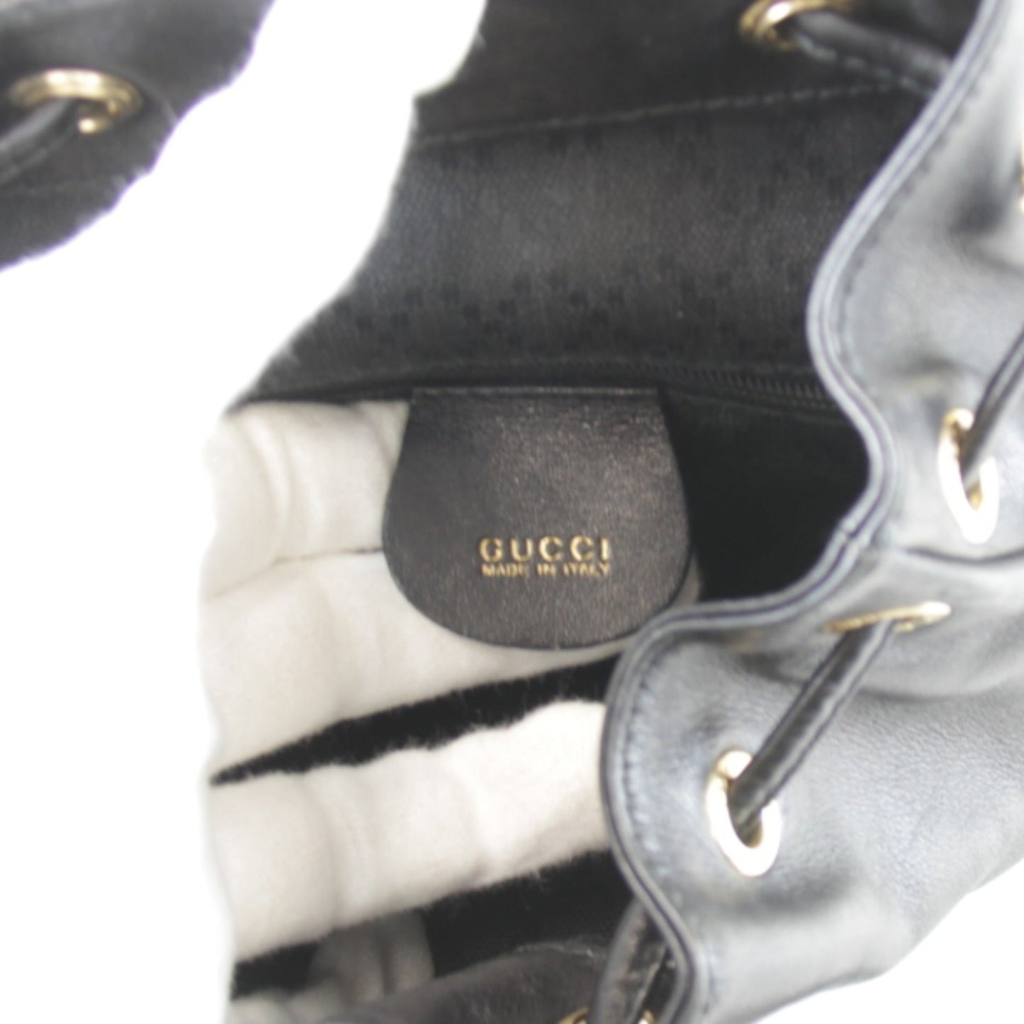 Gucci Black Bamboo Leather Backpack