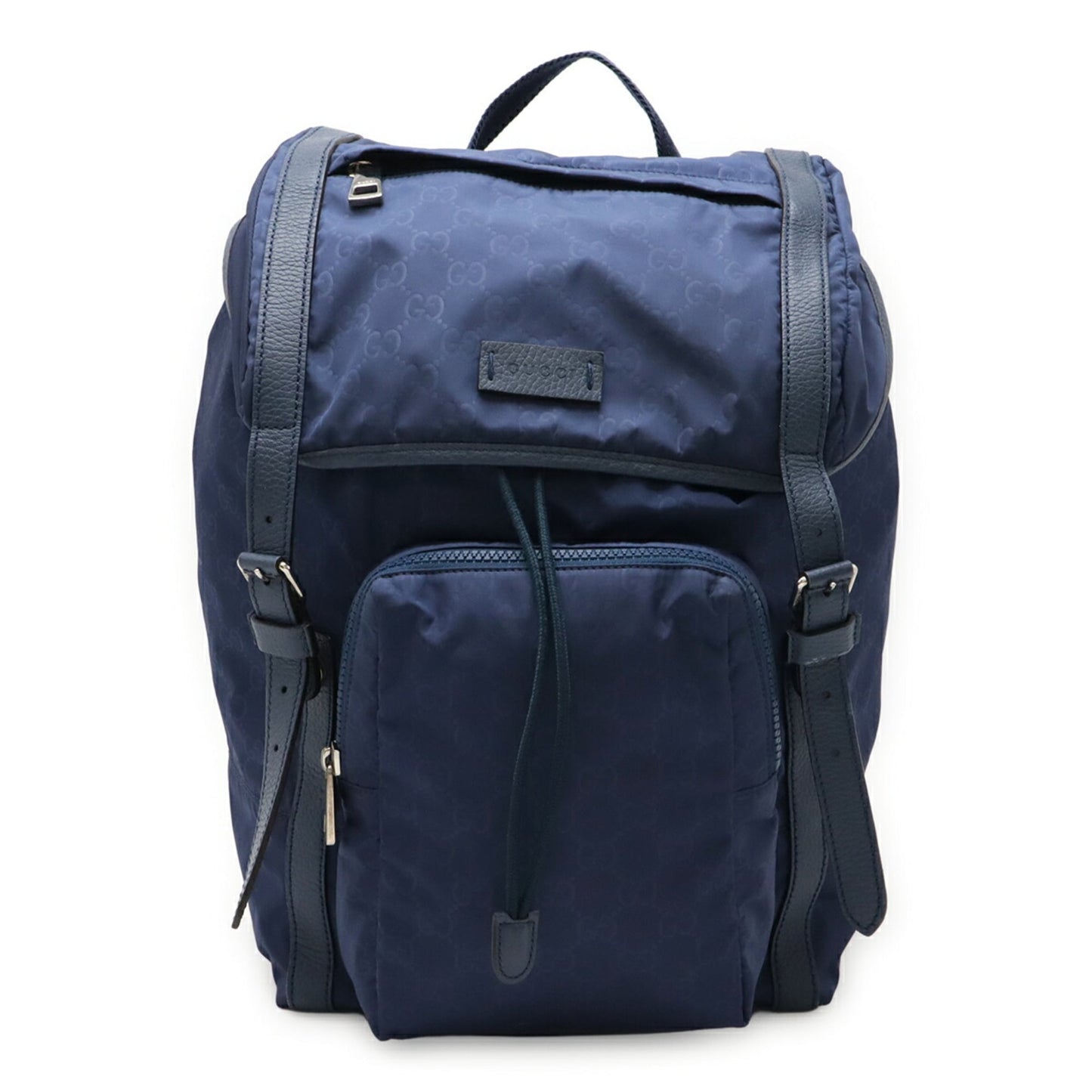 Gucci Navy Nylon Leather Backpack