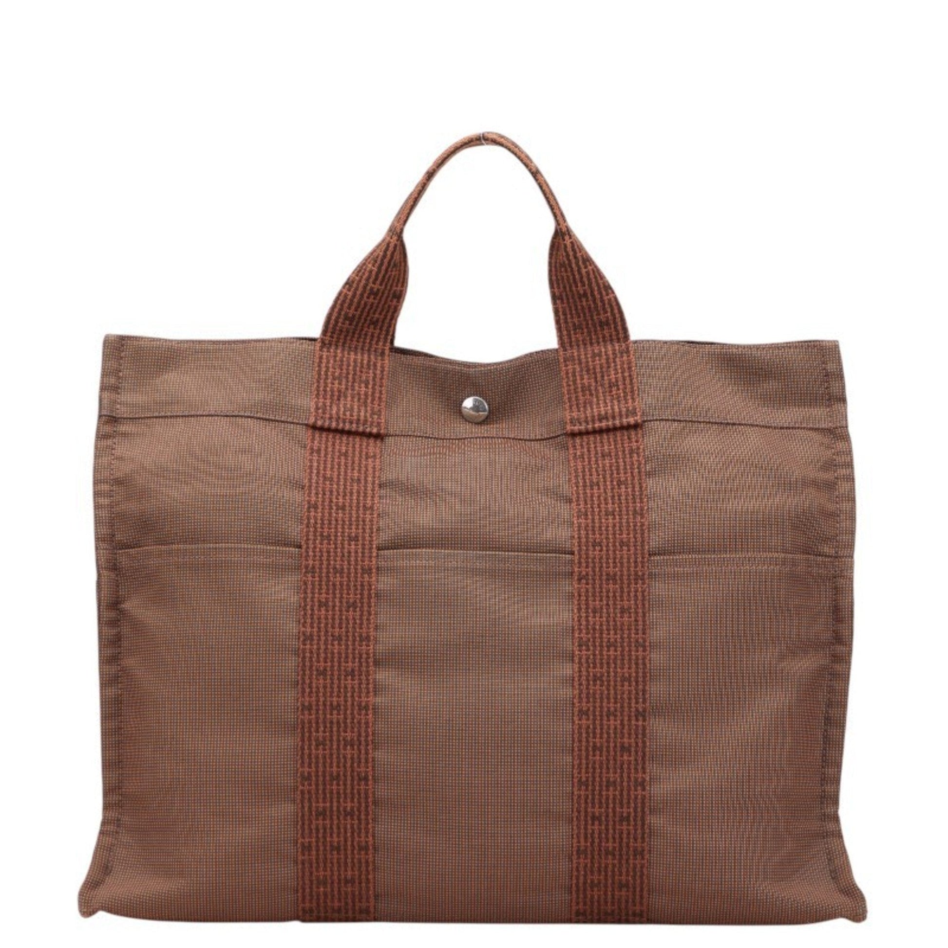 Hermes Her Line Handbag Tote Bag Canvas Brown Tote Bag 2