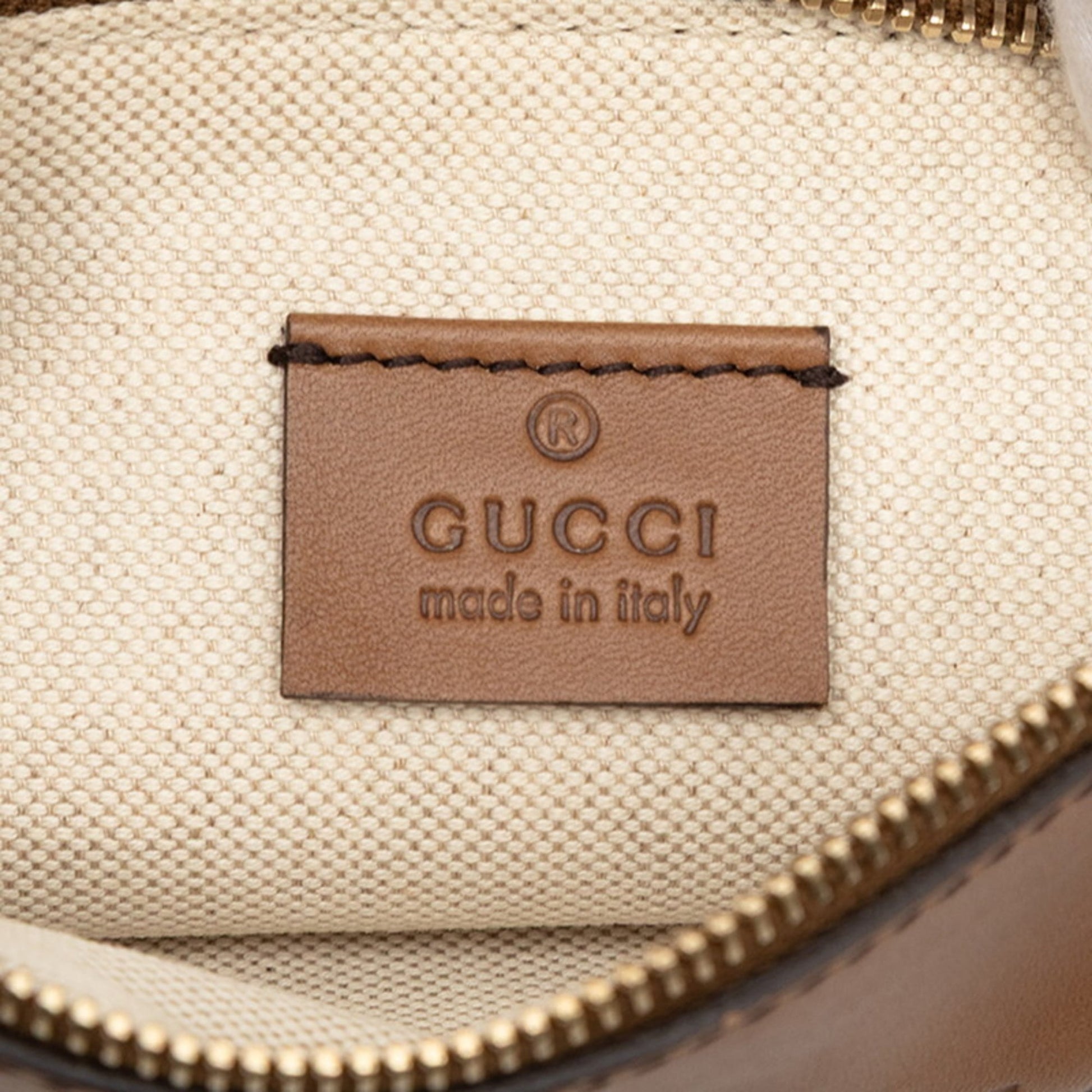 Gucci Gg Canvas Beige Brown Gg Canvas Leather Tote Bag