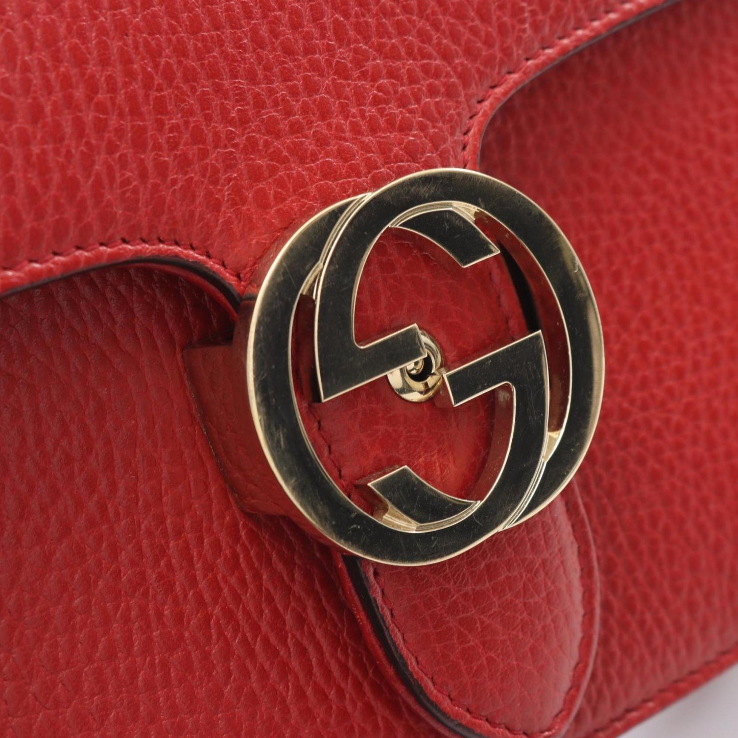 Gucci Red Color Leather Shoulder Bag