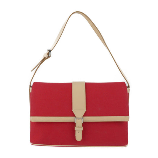 Burberry Color Handbag Shoulder Bag Tote Bag Leather Canvas Beige