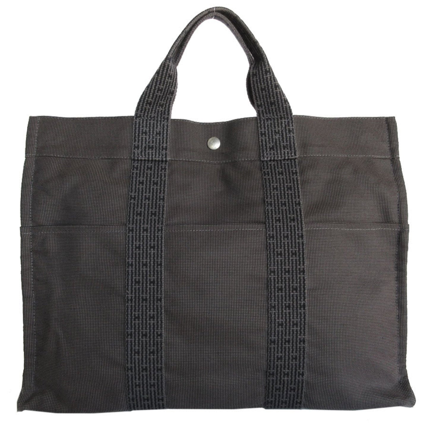 Hermes Dark Handbag Tote Bag Canvas Gray Handbag Tote Bag