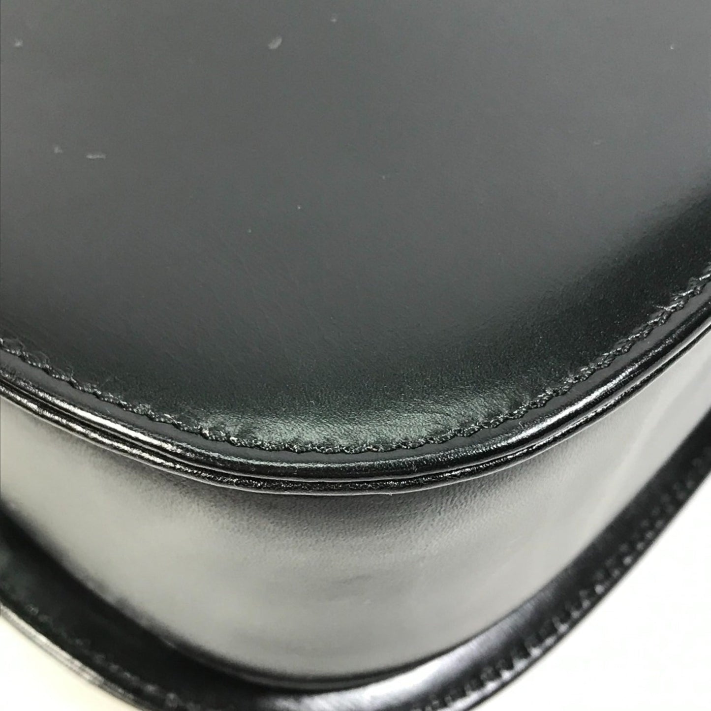 Gucci Black Leather Bamboo Handbag