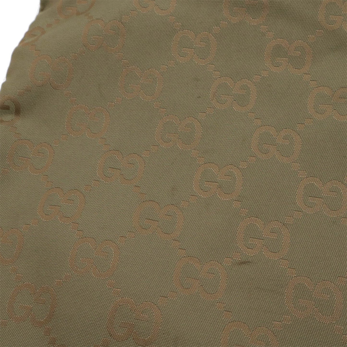 Gucci Green Khaki Nylon Leather Clutch Bag Pouch