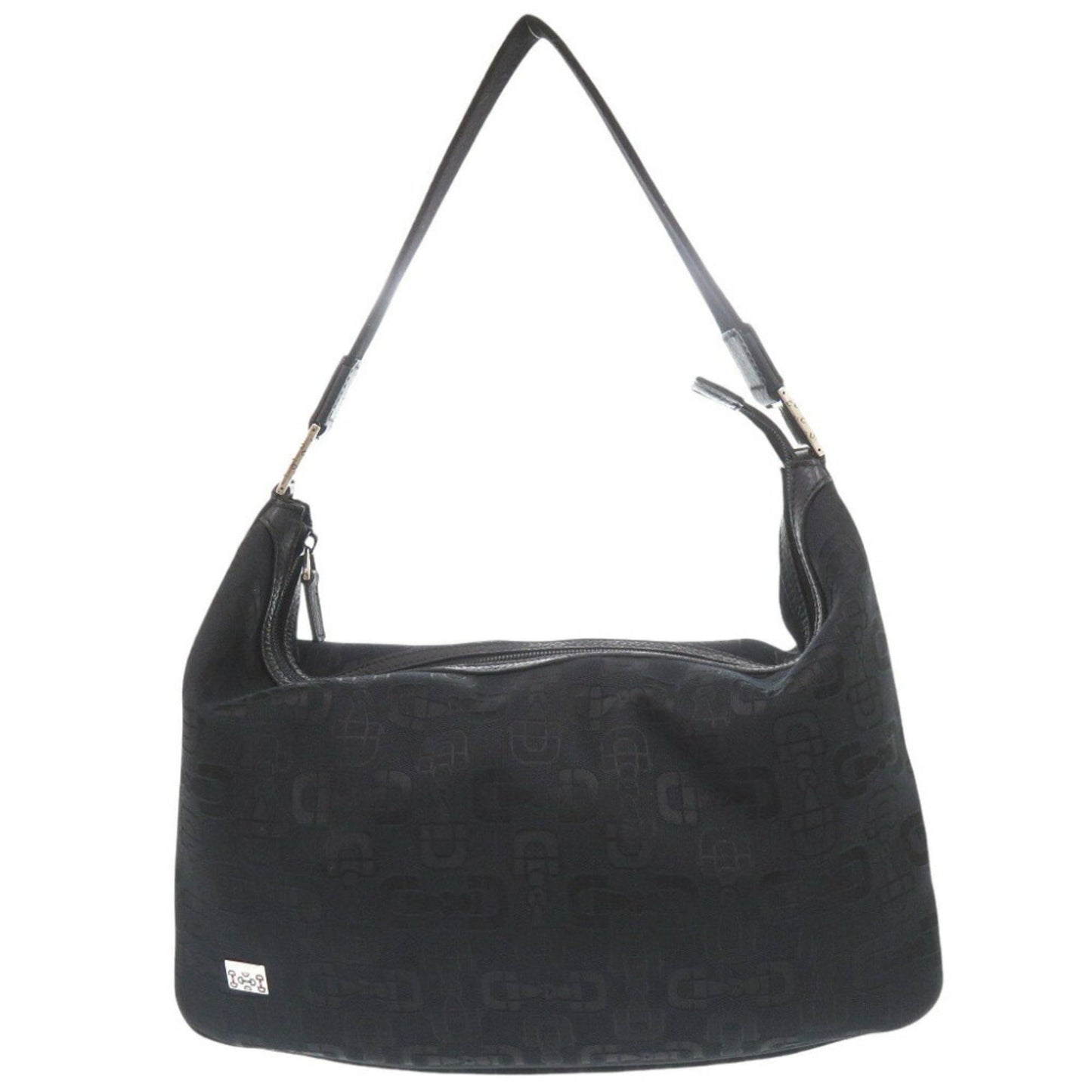 Gucci Horsebit Black Canvas Shoulder Bag