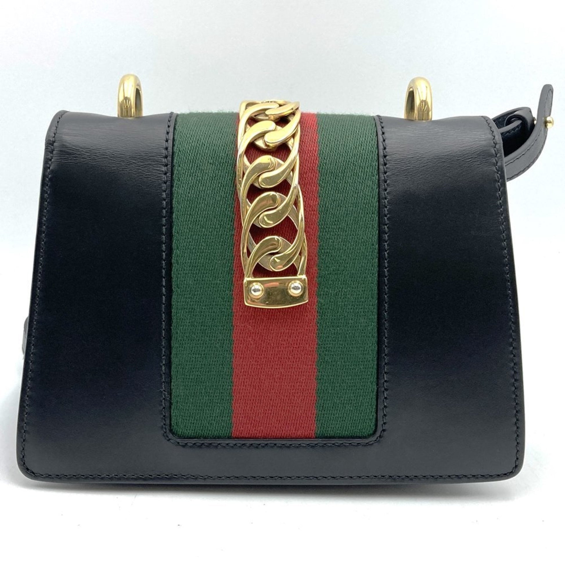 Gucci Sherry Line Black Leather Shoulder Bag